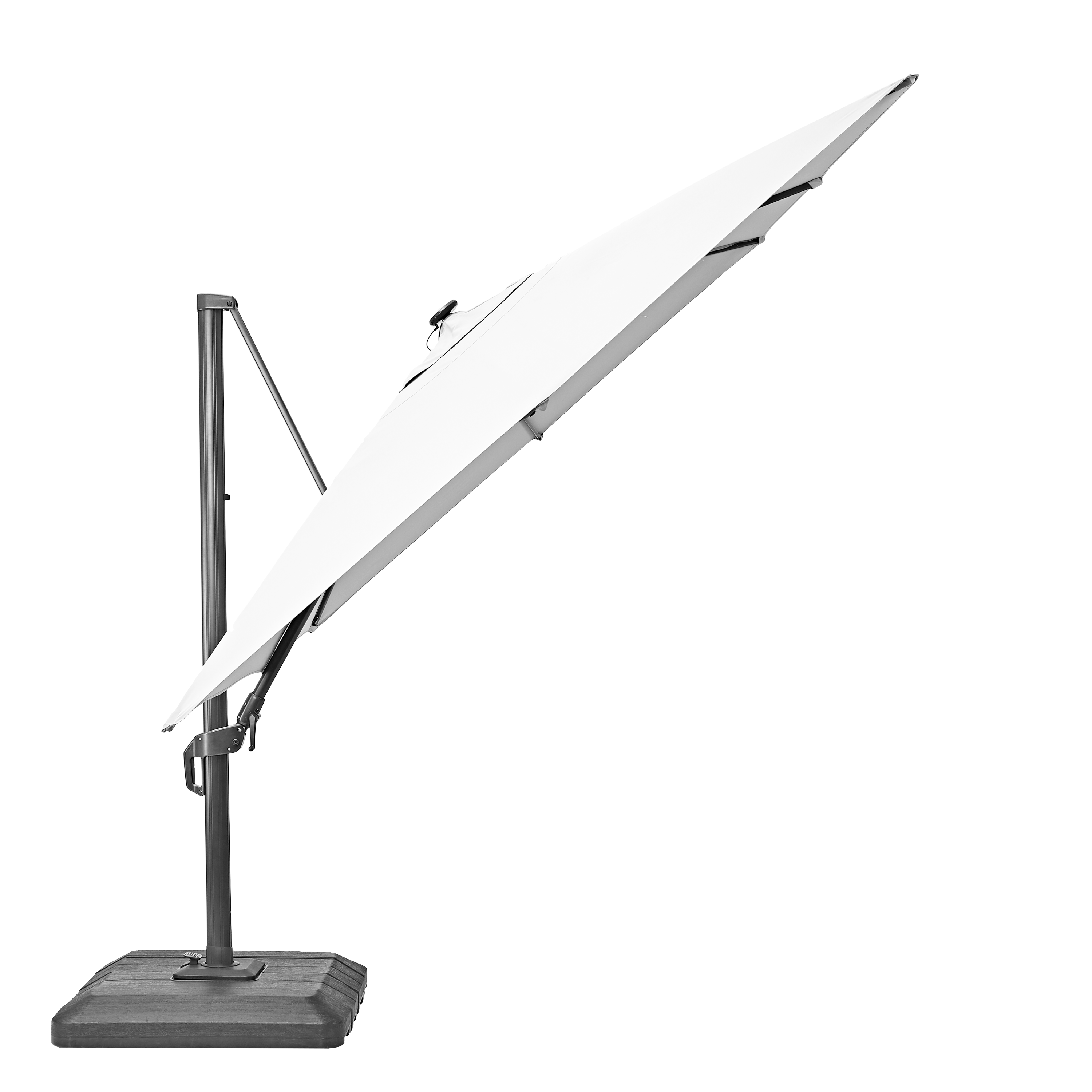 Ombrellone a palo laterale grigio Sonora NATERIAL con telo rettangolare bianco L 391 x P 282 x H 274 cm - 12