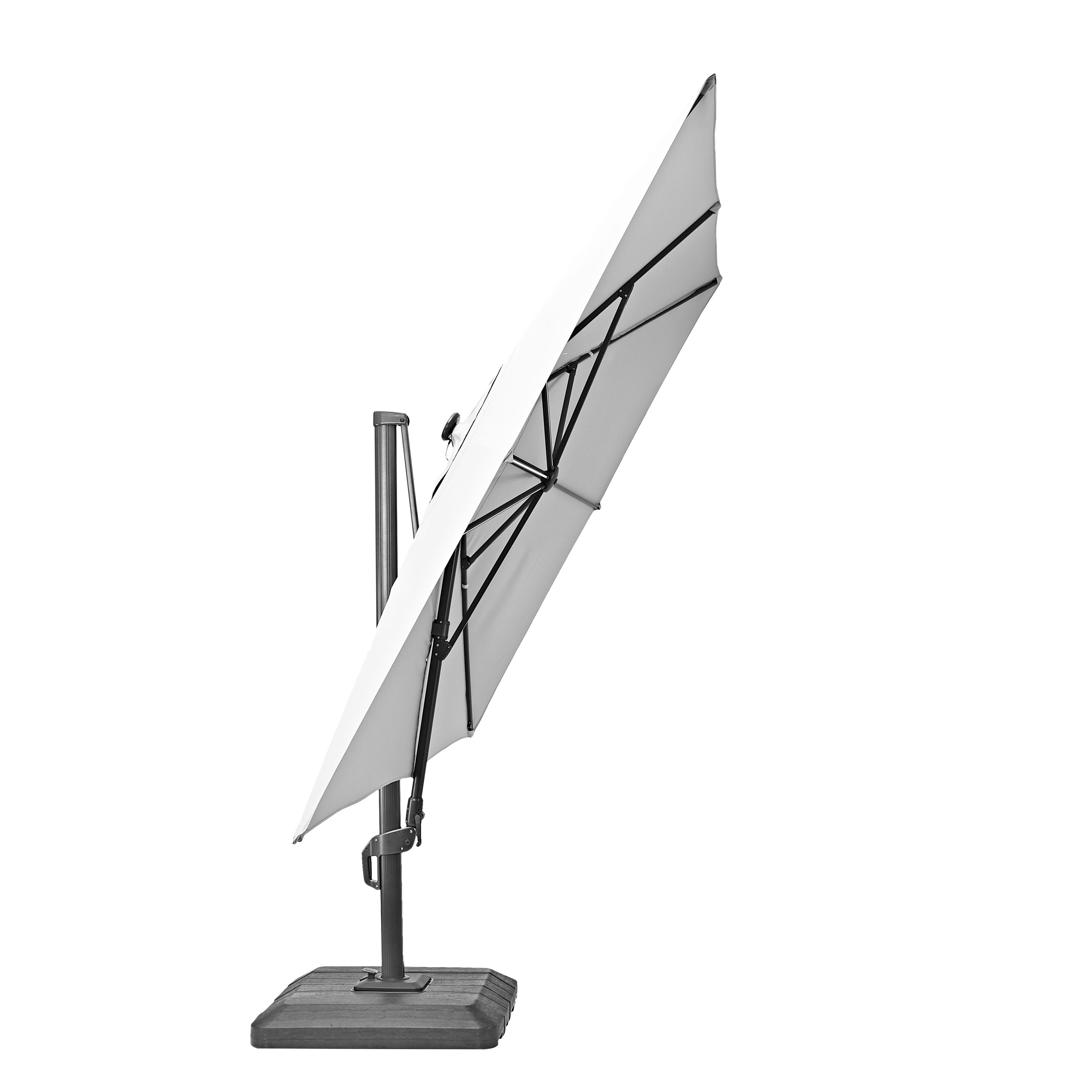 Ombrellone a palo laterale grigio Sonora NATERIAL con telo rettangolare bianco L 391 x P 282 x H 274 cm - 13