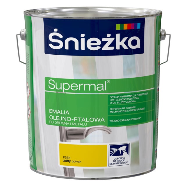 Emalia olejno-ftalowa Śnieżka Supermal żółty 10l