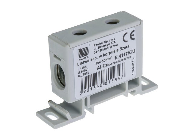 Listwa zaciskowa AL/CU 2,5-50 szara E.4117/CU