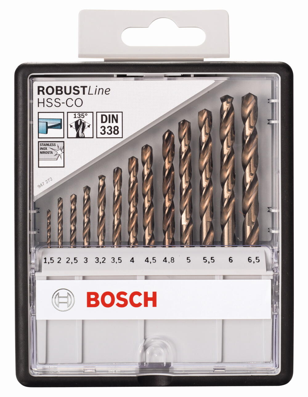 Zestaw wierteł kobaltowych do metalu Robust Line Bosch, 13 szt. - 2