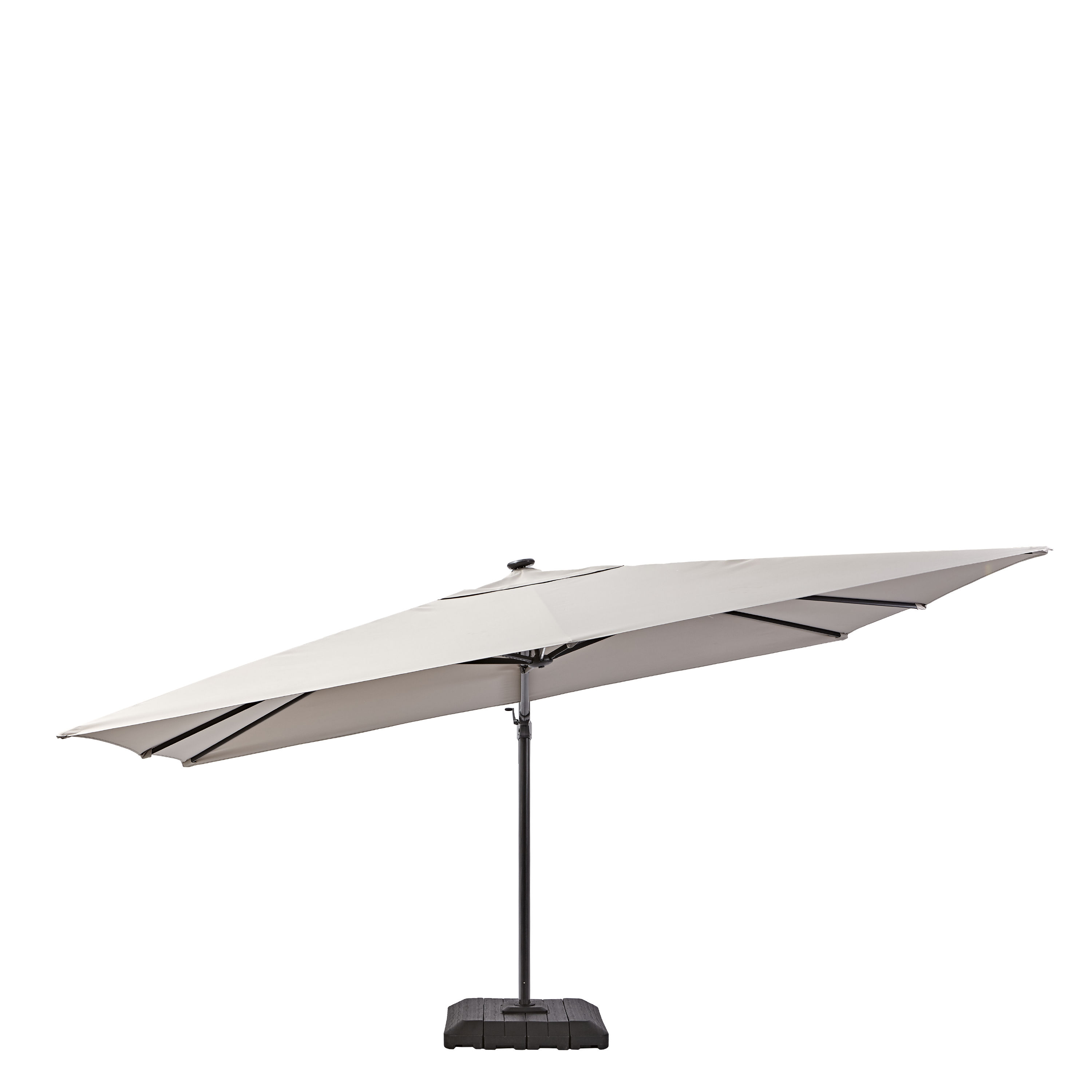 Ombrellone a palo laterale grigio Sonora NATERIAL con telo rettangolare tortora L 282 x P 391 x H 274 cm - 12