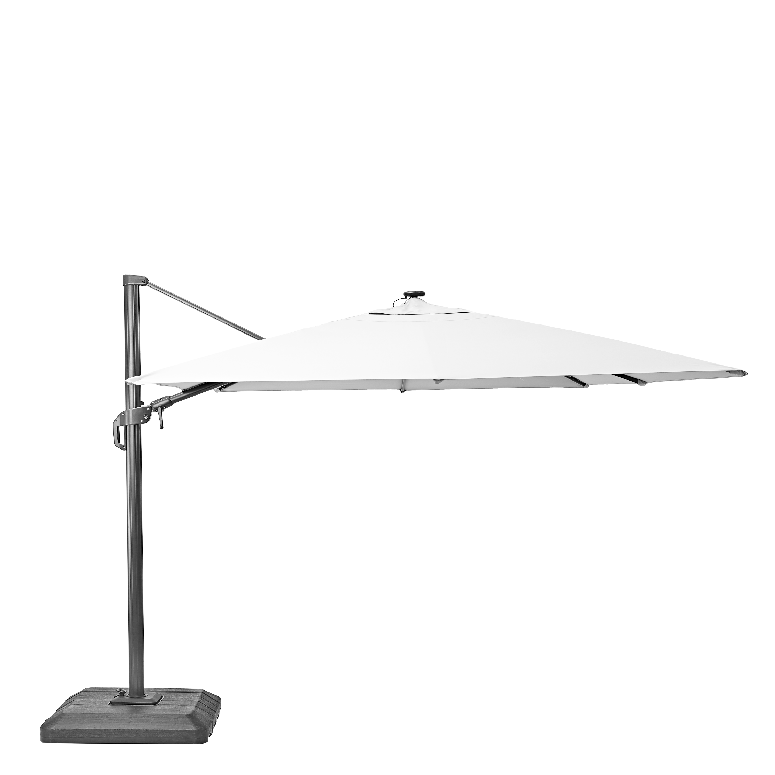 Parasol rectangular naterial sonora ii led de aluminio blanco 280x390 cm