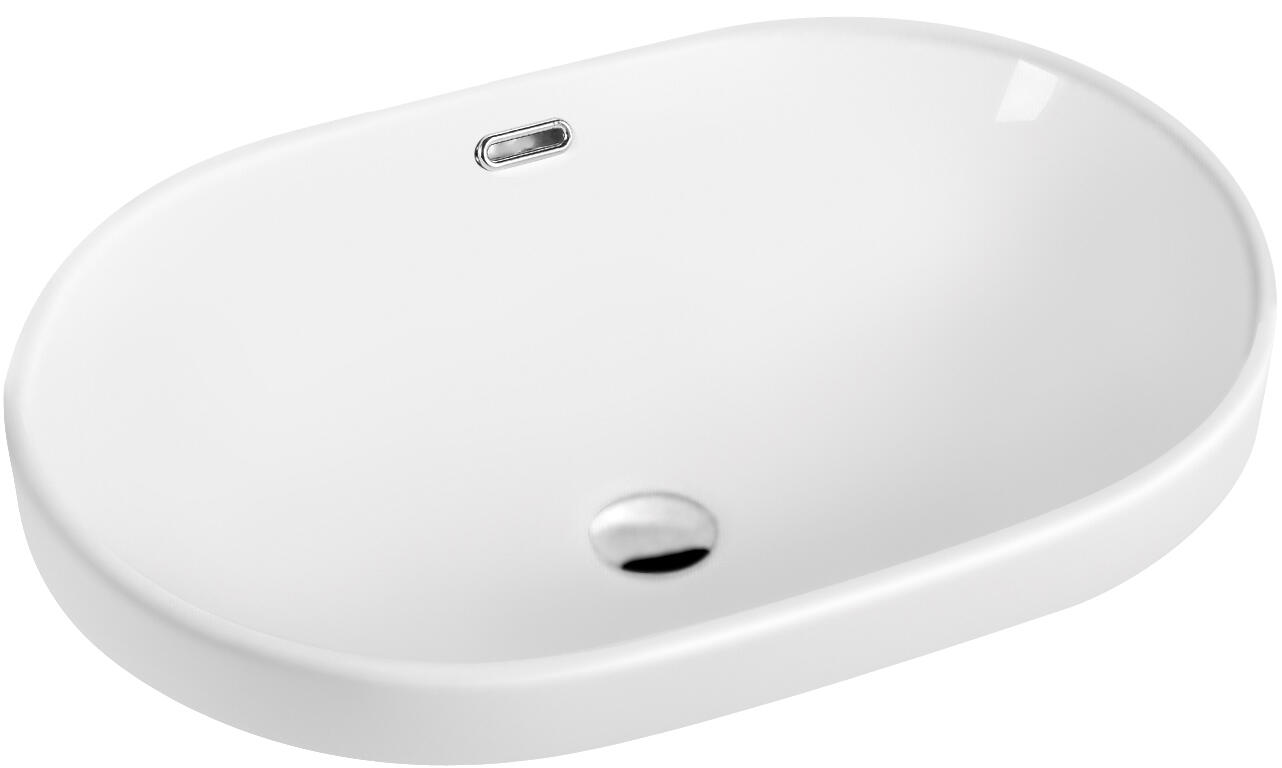 Umywalka wpuszczana Invena Nike 60 cm biała - 2