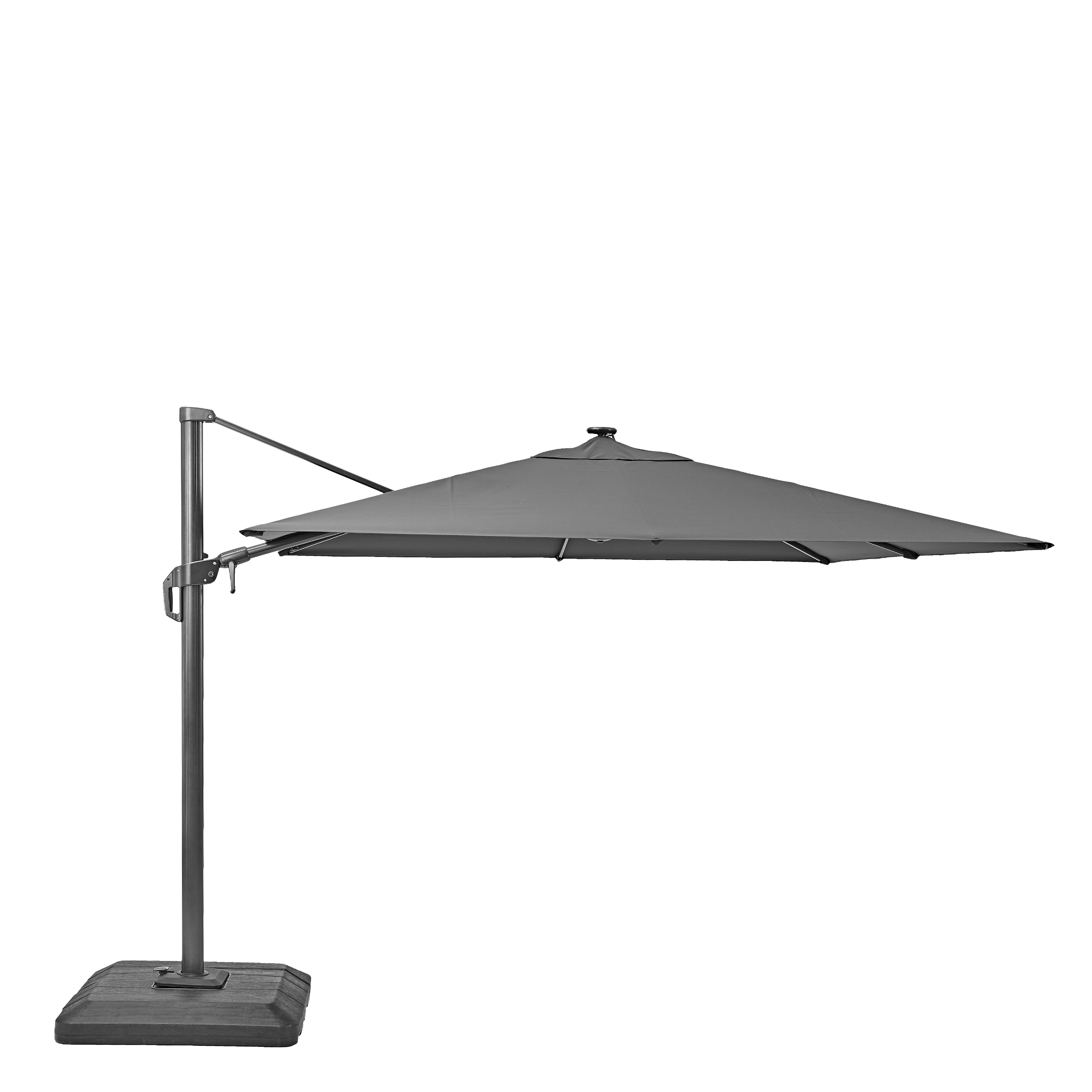 Parasol ogrodowy Sonora II ze światłem LED 298x298x258 cm antracytowy Naterial