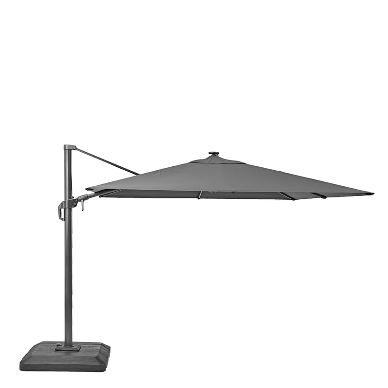Parasol ogrodowy Sonora II ze światłem LED 298x298x258 cm antracytowy Naterial