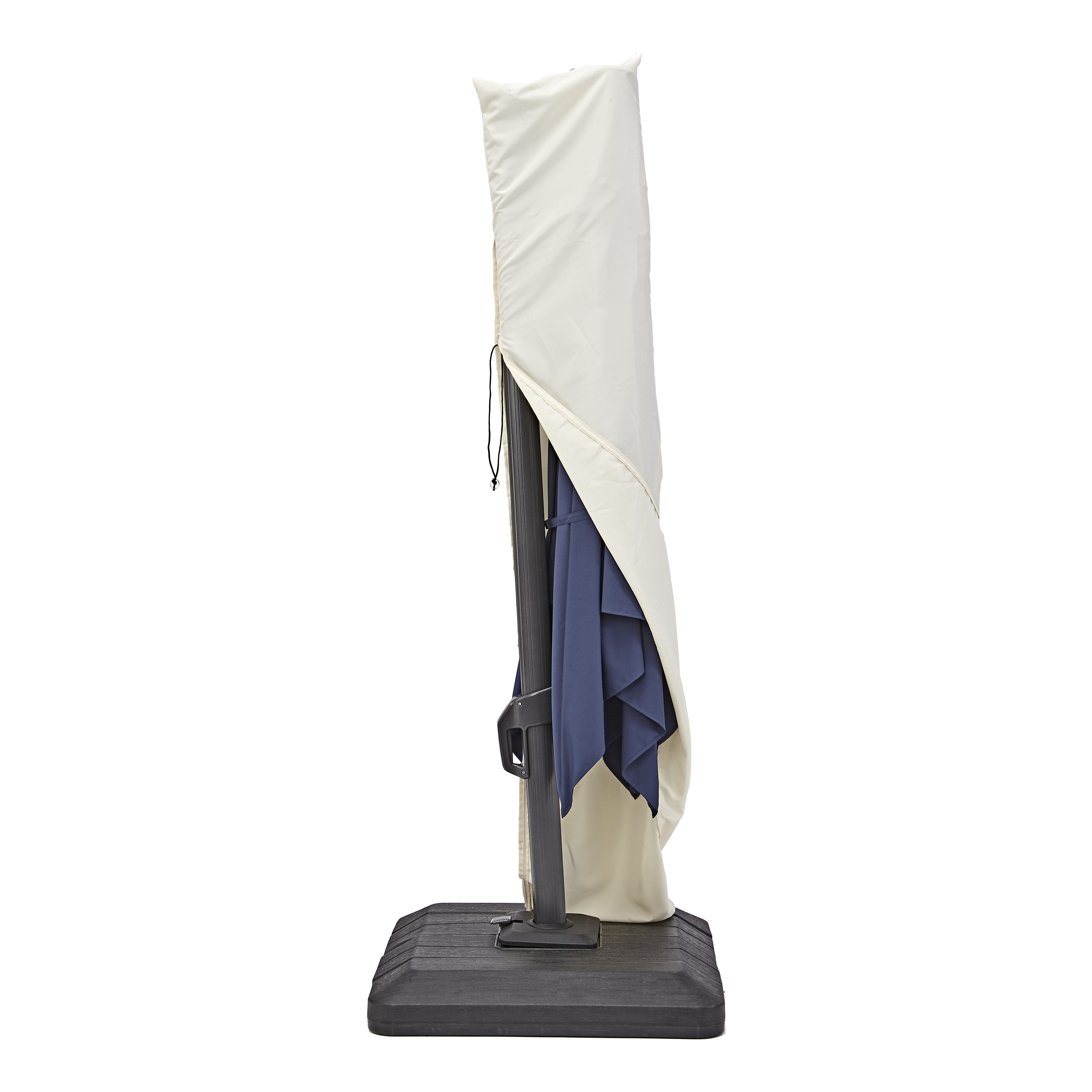 Parasol cuadrado de aluminio naterial sonora azul 288x288 cm