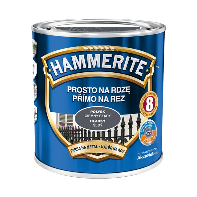 Farba antykorozyjna Hammerite ciemny szary połysk 0,7l