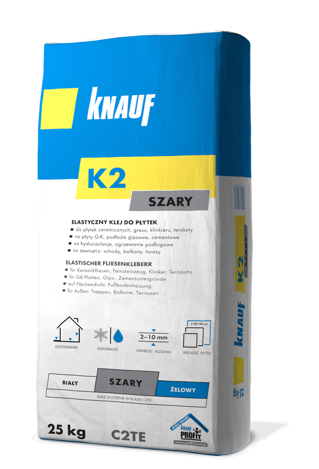 Klej do płytek elastyczny Knauf K2 szary 25 kg