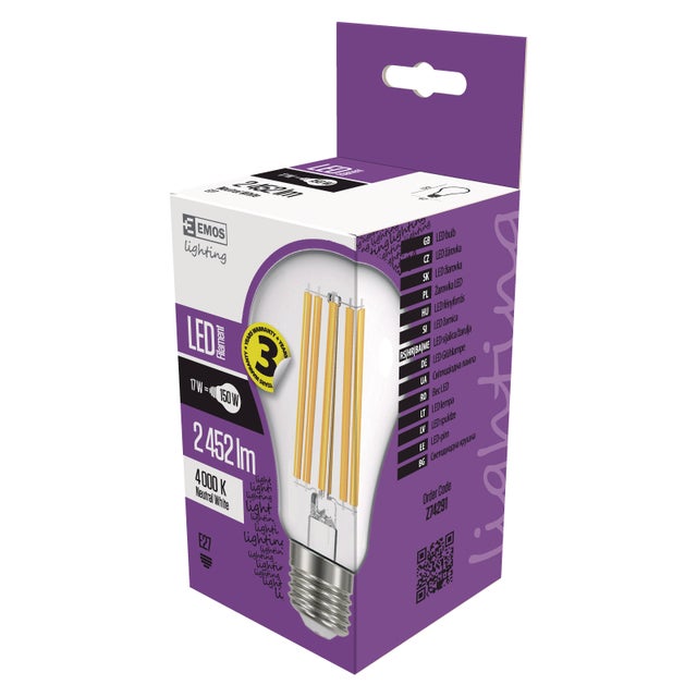 Żarówka LED E27 filament A60 17W 2452lm 4000K