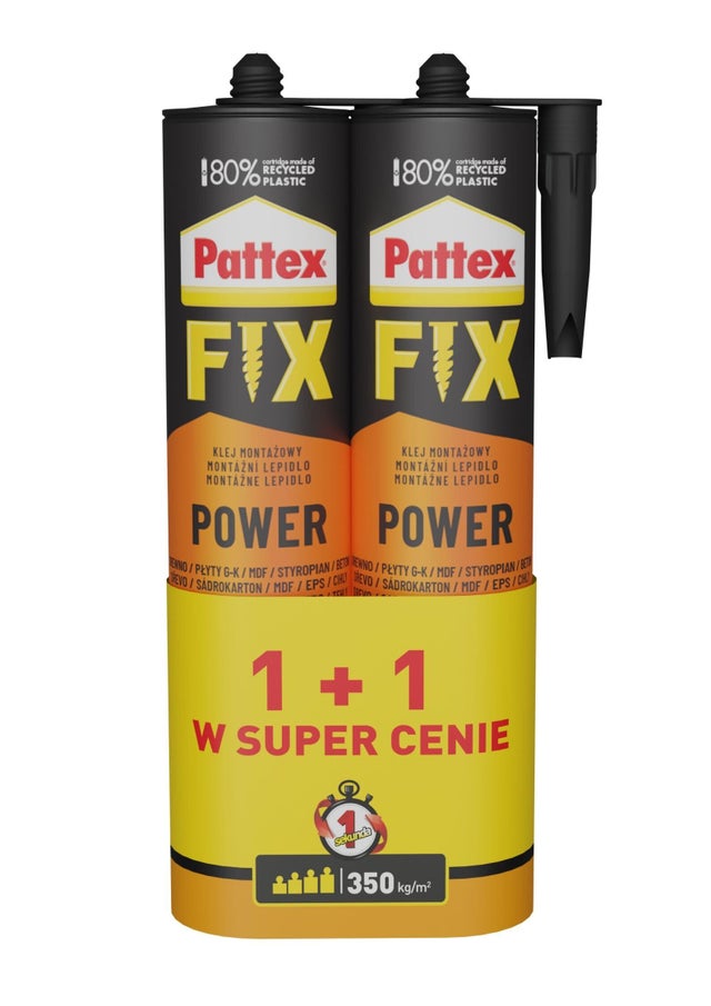 Klej montażowy Pattex Fix Extreme Power 2 sztuki x 385 ml