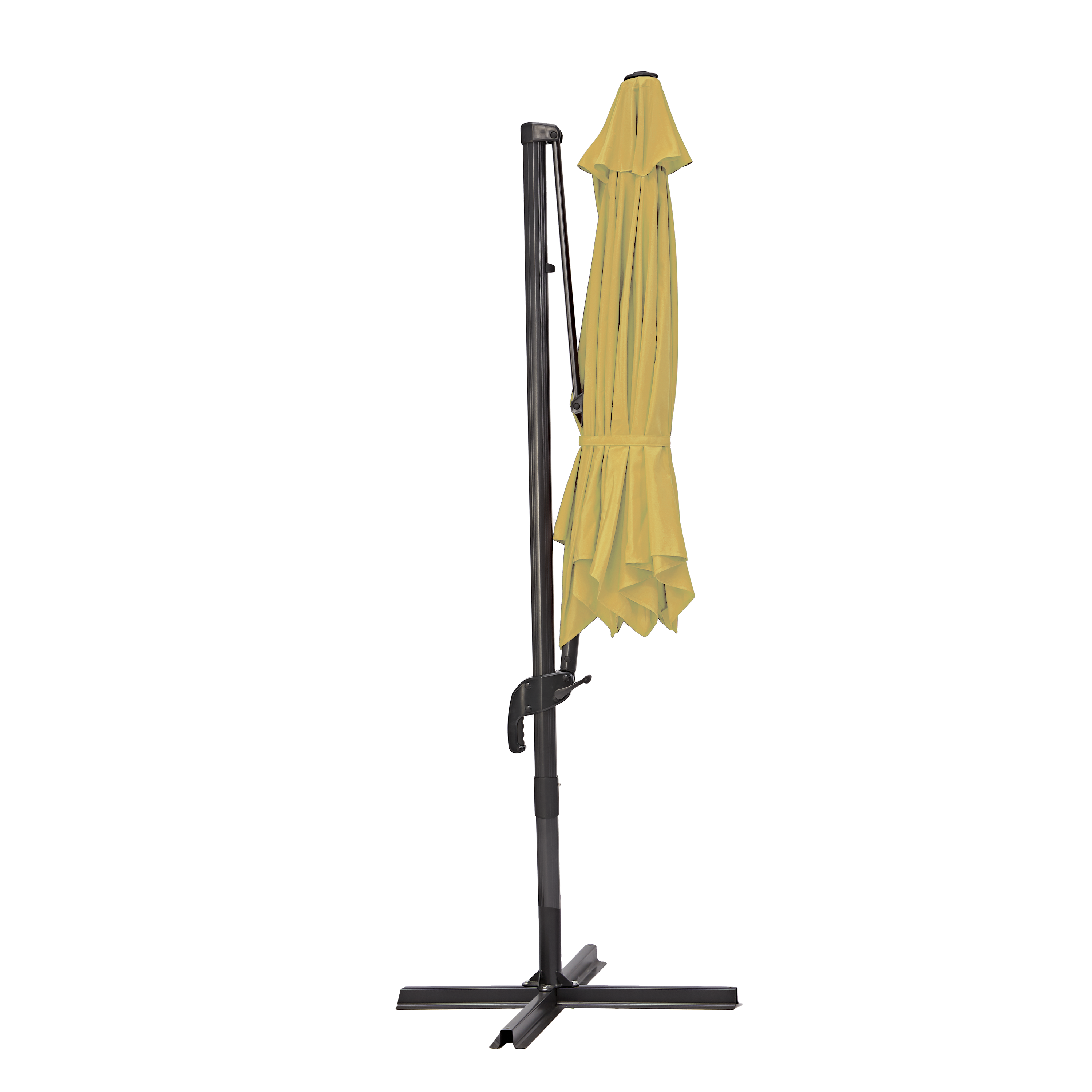 Parasol excéntrico de aluminio y acero naterial avea amarillo ø 290 cm