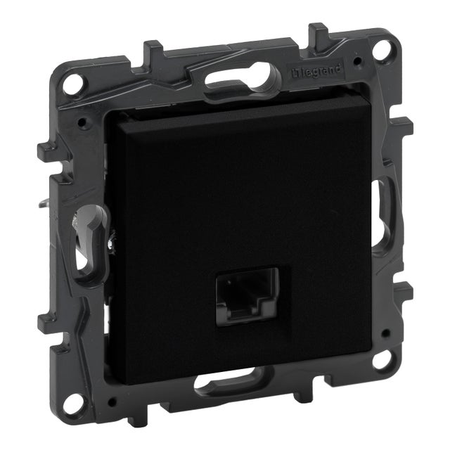 Niloe step czarny gniazdo komputerowe RJ45 kat. 5e