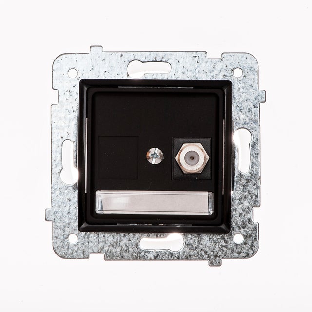 Polmark Rosa czarny mat gniazdo antenowe 1x F
