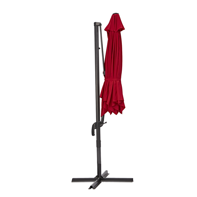 Parasol hexagonal de aluminio / acero NATERIAL Avea rojo Ø 289 cm