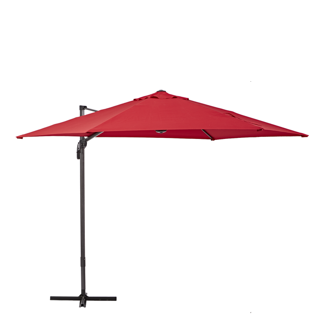 Parasol hexagonal de aluminio / acero NATERIAL Avea rojo Ø 289 cm