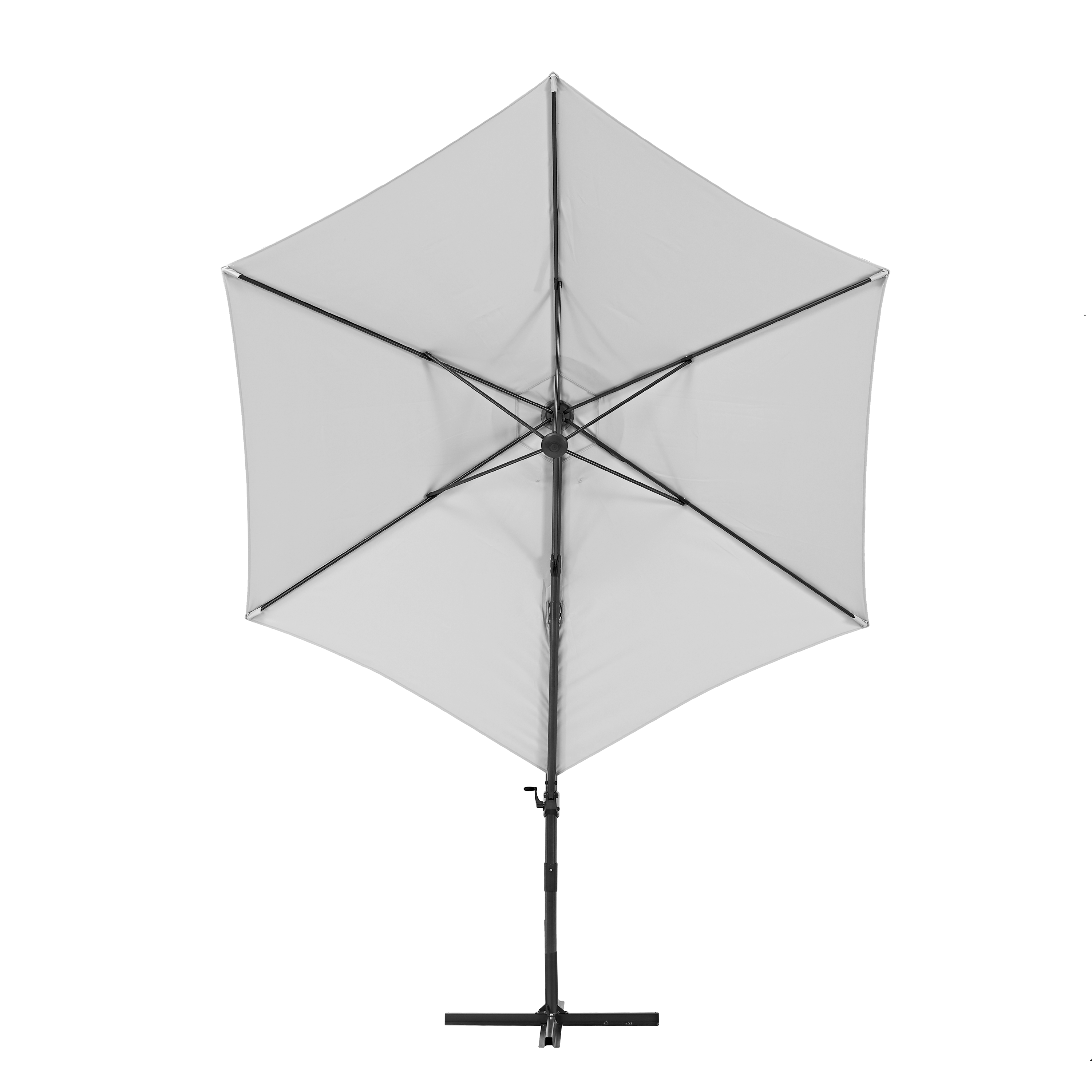 Ombrellone a palo laterale grigio Avea NATERIAL con telo esagonale bianco L 289 x P 289 x H 251 cm - 13