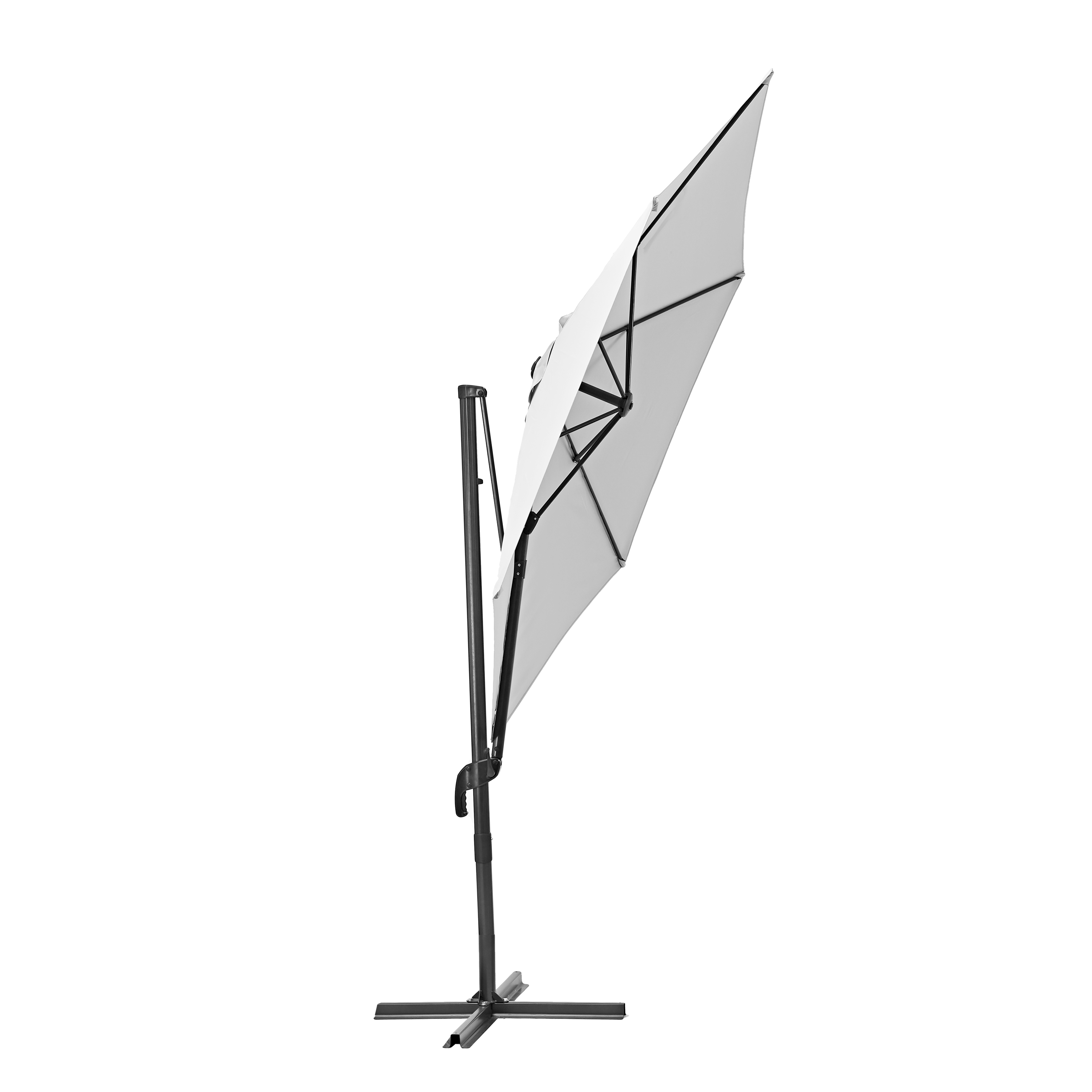 Ombrellone a palo laterale grigio Avea NATERIAL con telo esagonale bianco L 289 x P 289 x H 251 cm - 14