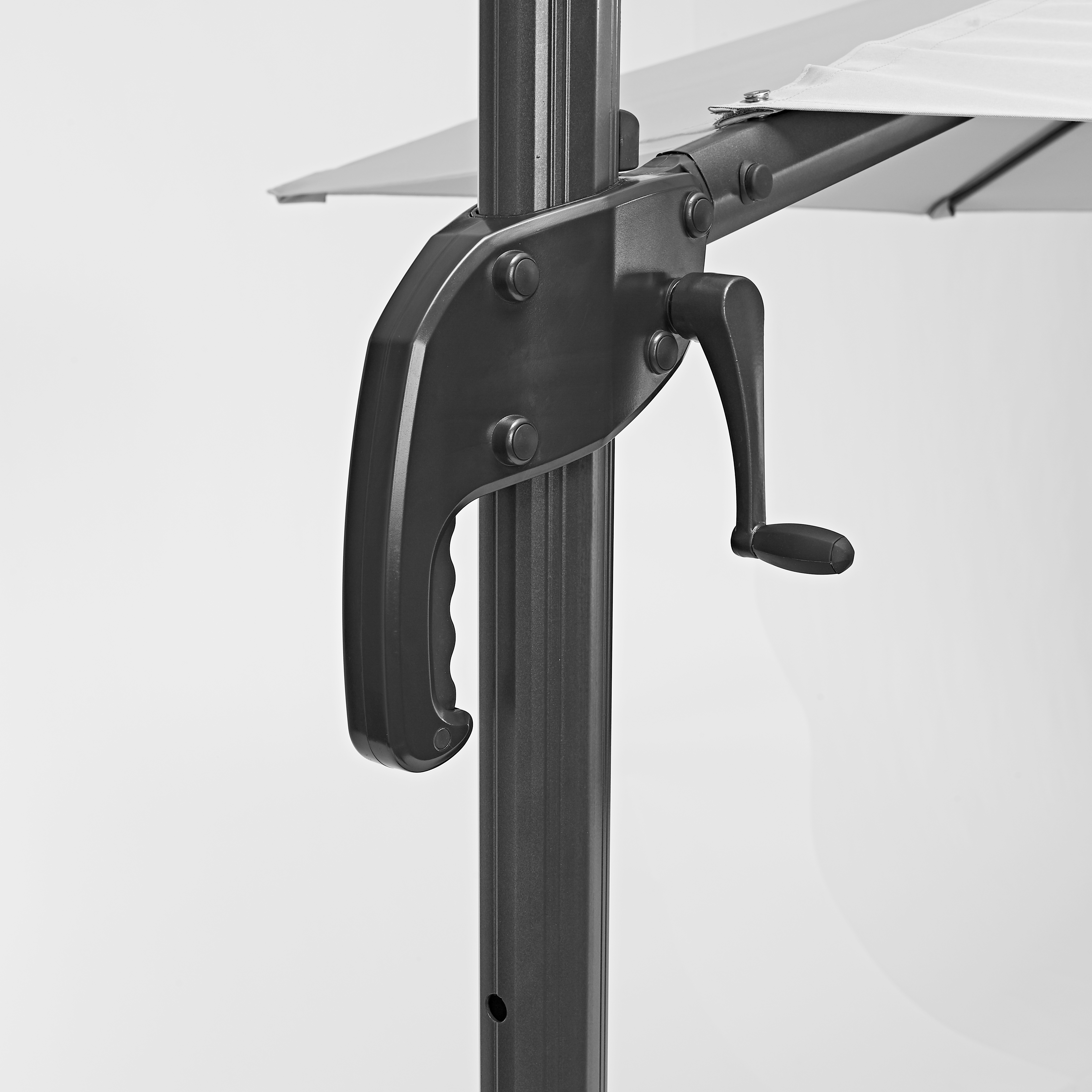 Ombrellone a palo laterale grigio Avea NATERIAL con telo esagonale bianco L 289 x P 289 x H 251 cm - 17