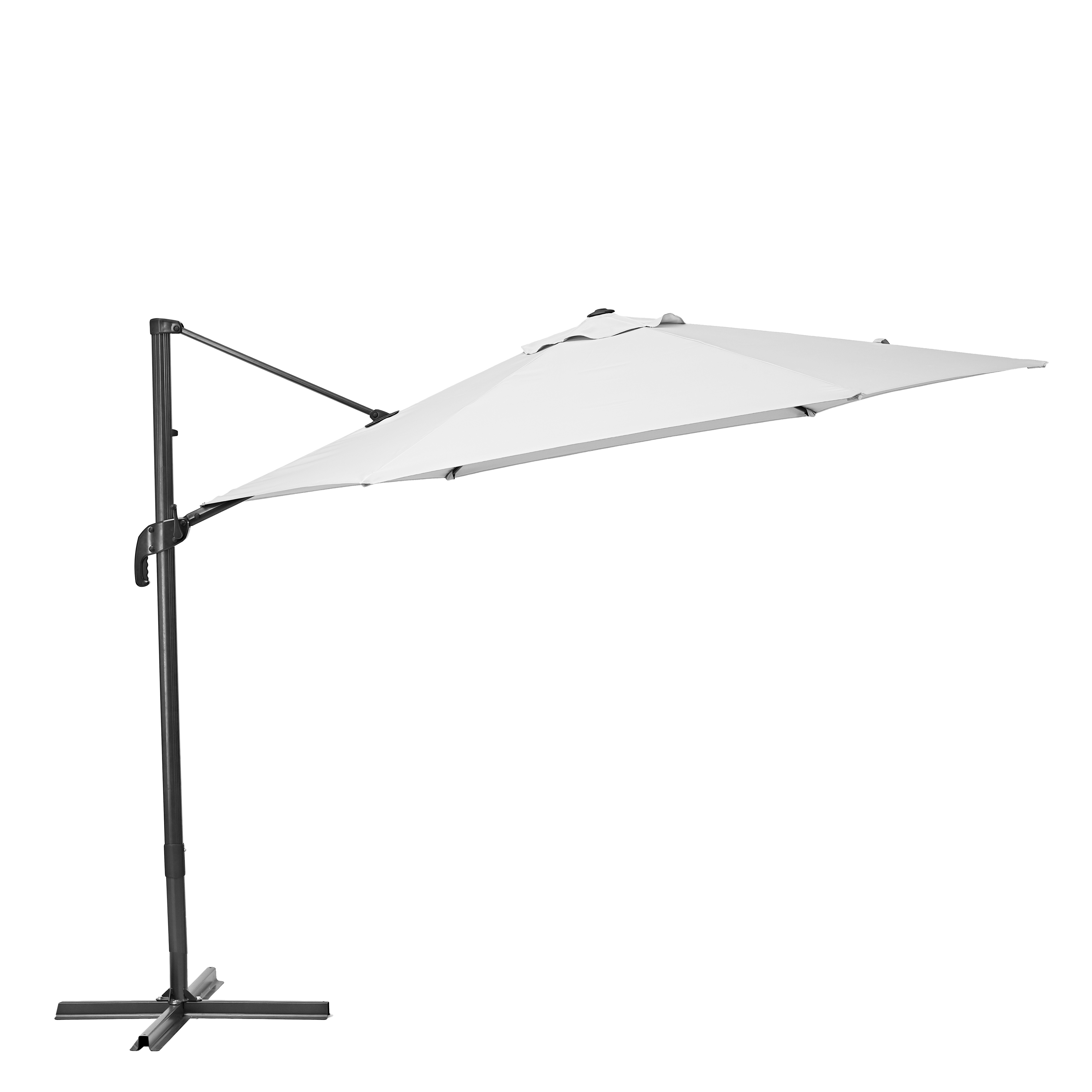 Ombrellone a palo laterale grigio Avea NATERIAL con telo esagonale bianco L 289 x P 289 x H 251 cm - 11
