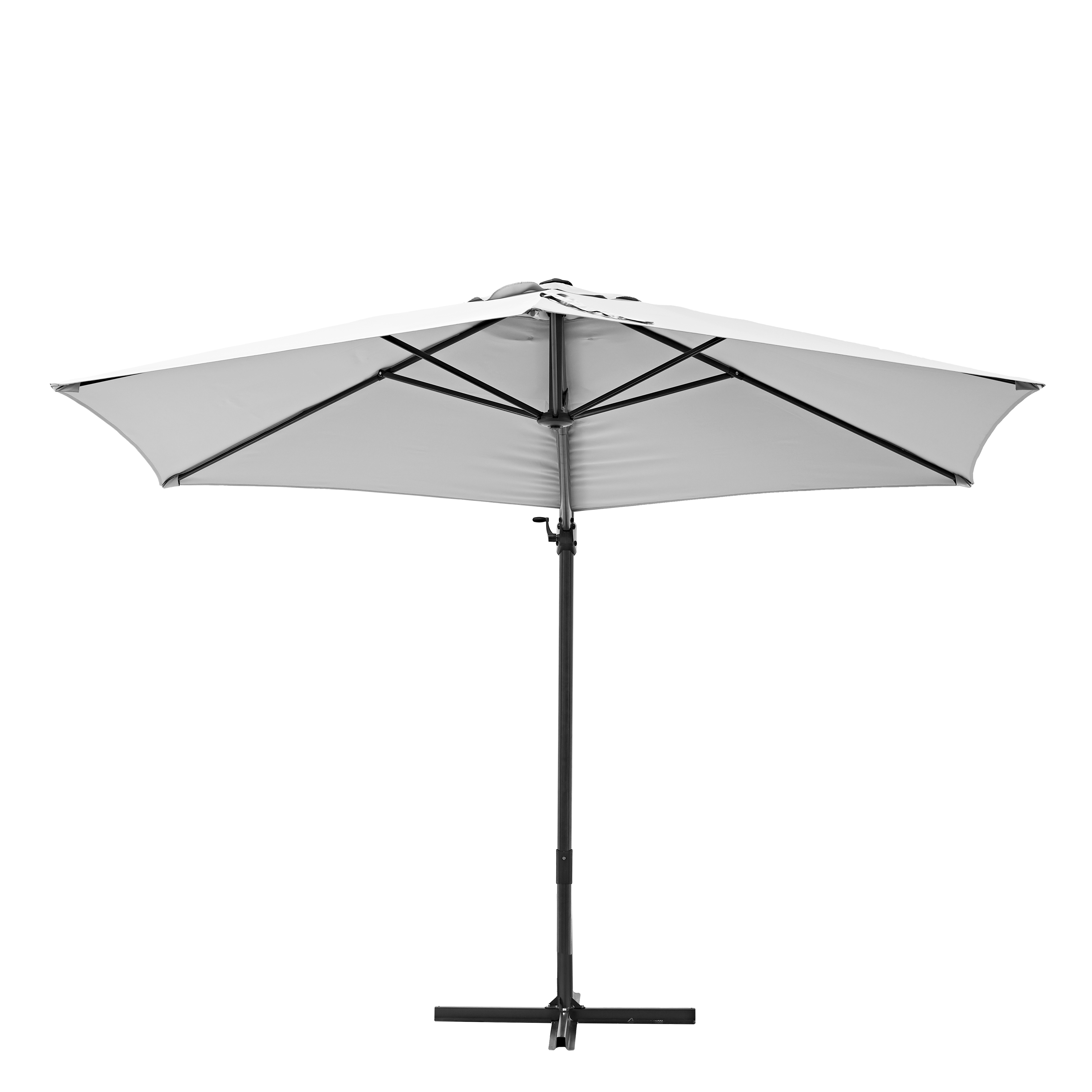 Ombrellone a palo laterale grigio Avea NATERIAL con telo esagonale bianco L 289 x P 289 x H 251 cm - 10