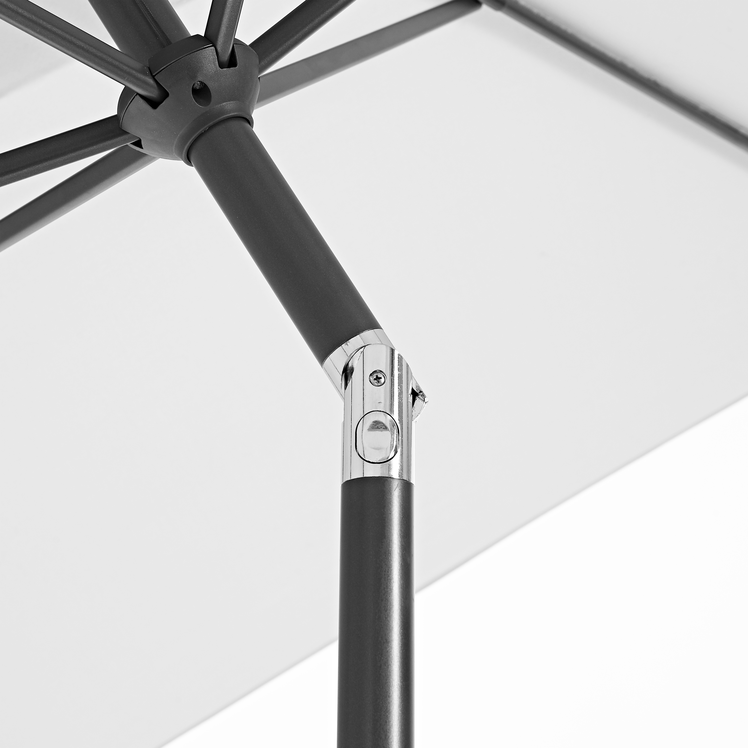 Ombrellone a palo centrale grigio Avea NATERIAL con telo rettangolare bianco L 300 x P 194 x H 255 cm - 10