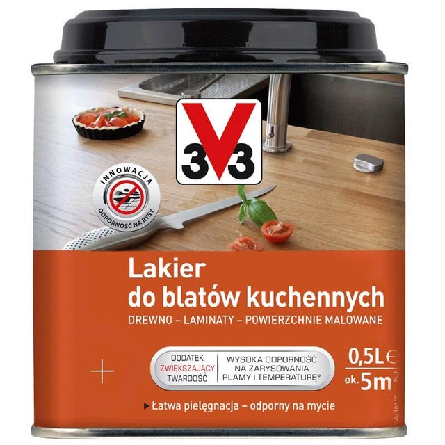 Lakier do blatów kuchennych V33 bezbarwny 0,5l