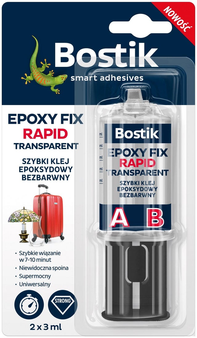 Klej epoksydowy Bostik Epoxy Fix Rapid transparentny 2x3ml