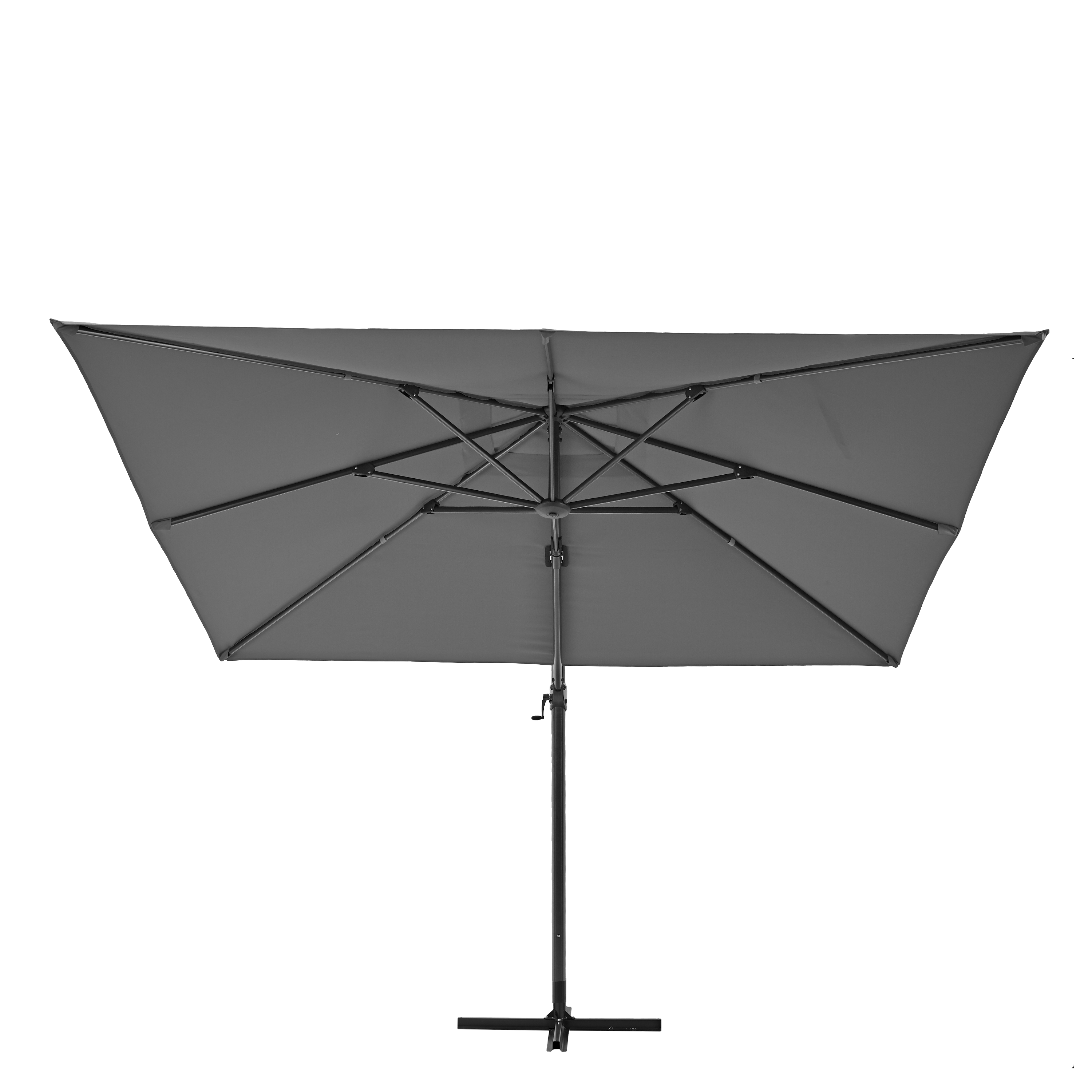 Ombrellone a palo laterale grigio Aura NATERIAL con telo quadrato antracite L 286 x P 286 x H 264 cm - 11