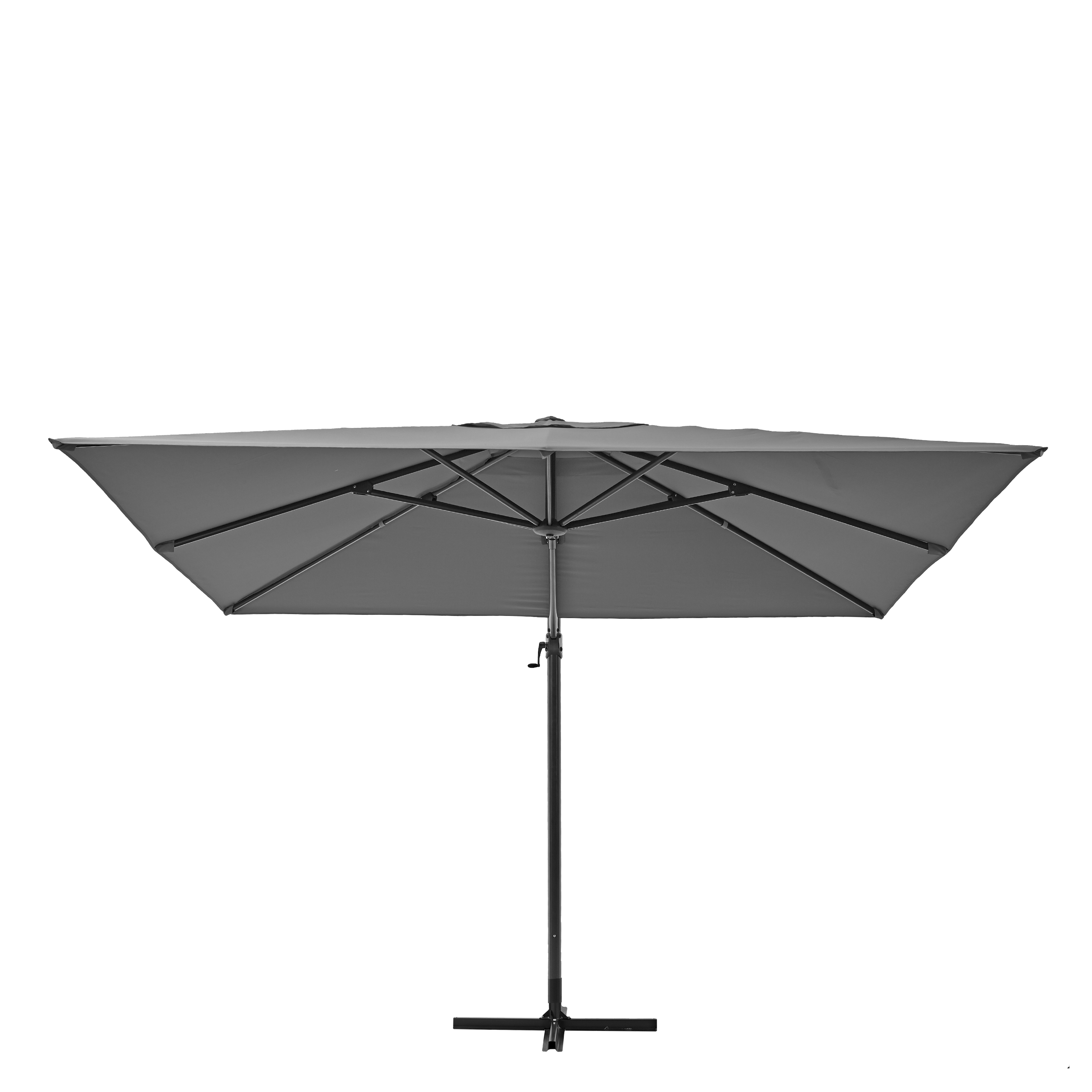 Ombrellone a palo laterale grigio Aura NATERIAL con telo quadrato antracite L 286 x P 286 x H 264 cm - 12