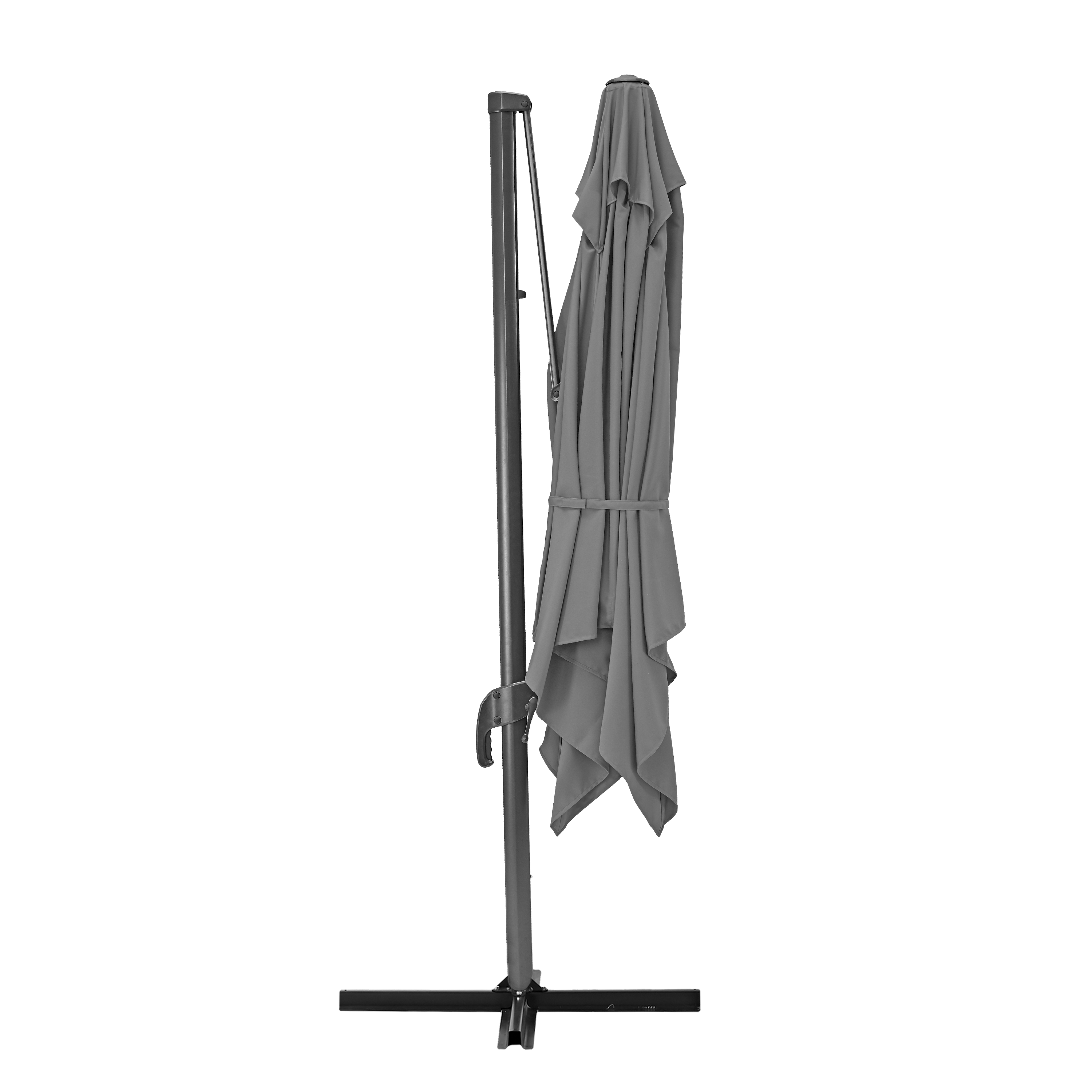 Ombrellone a palo laterale grigio Aura NATERIAL con telo quadrato antracite L 286 x P 286 x H 264 cm - 13