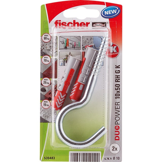 Kołek rozporowy z hakiem prostym Duopower 5x25 mm (8 szt.)