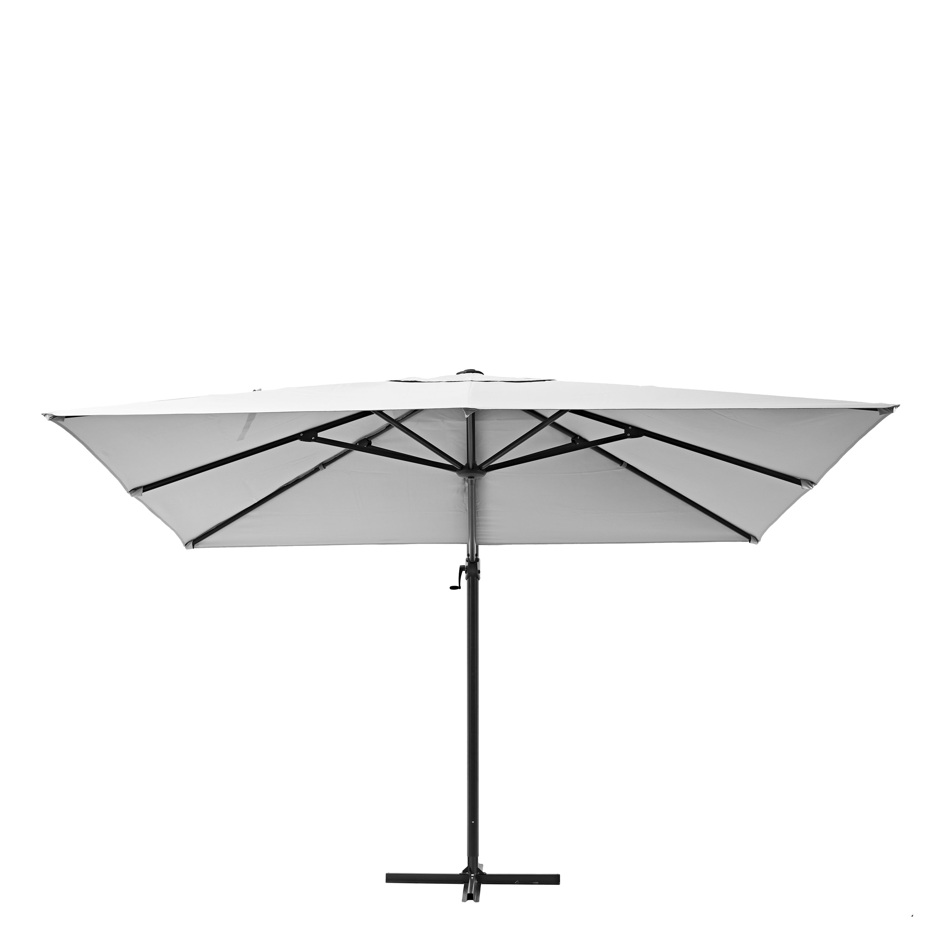 Ombrellone a palo laterale grigio Aura NATERIAL con telo quadrato bianco L 286 x P 286 x H 264 cm - 9