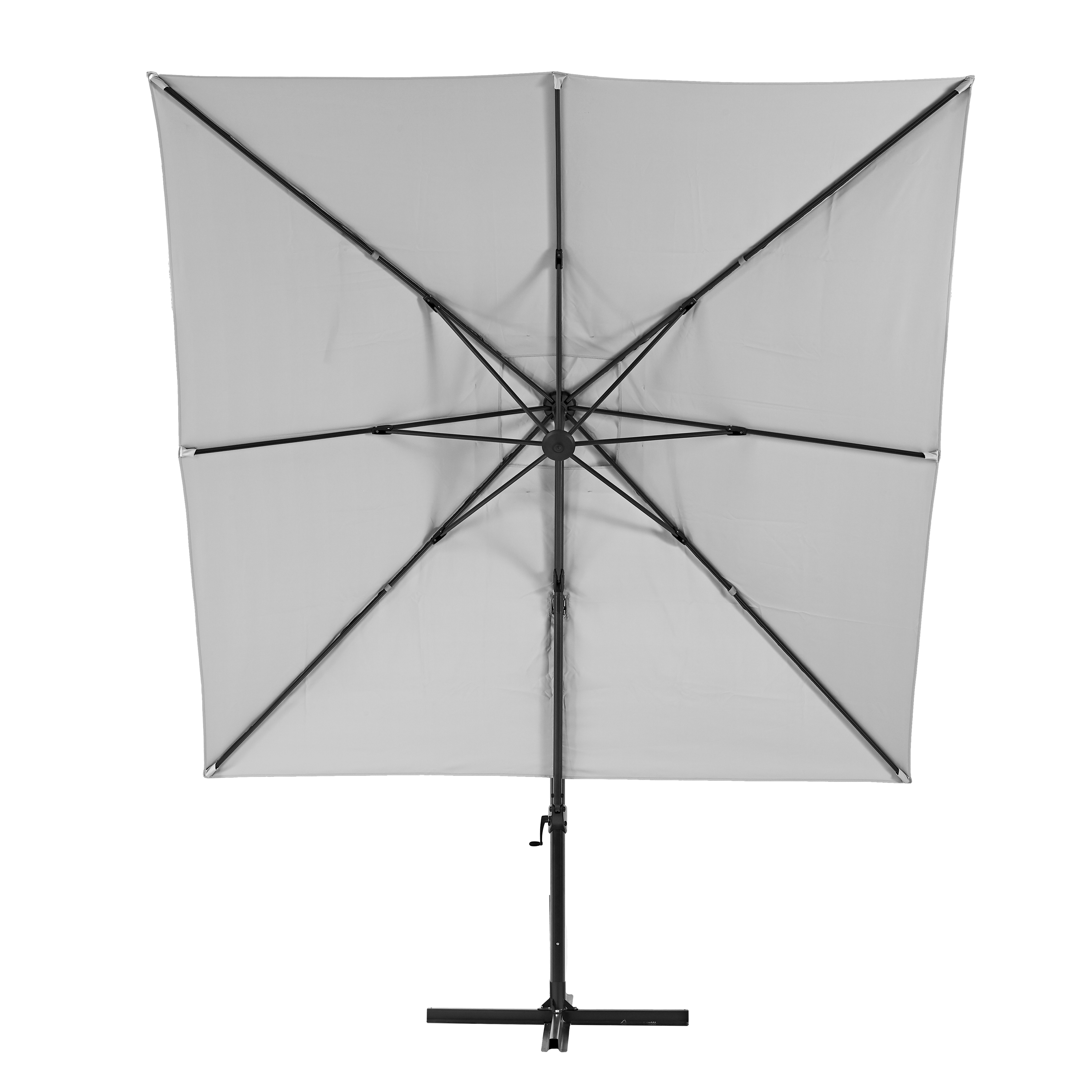 Ombrellone a palo laterale grigio Aura NATERIAL con telo quadrato bianco L 286 x P 286 x H 264 cm - 10