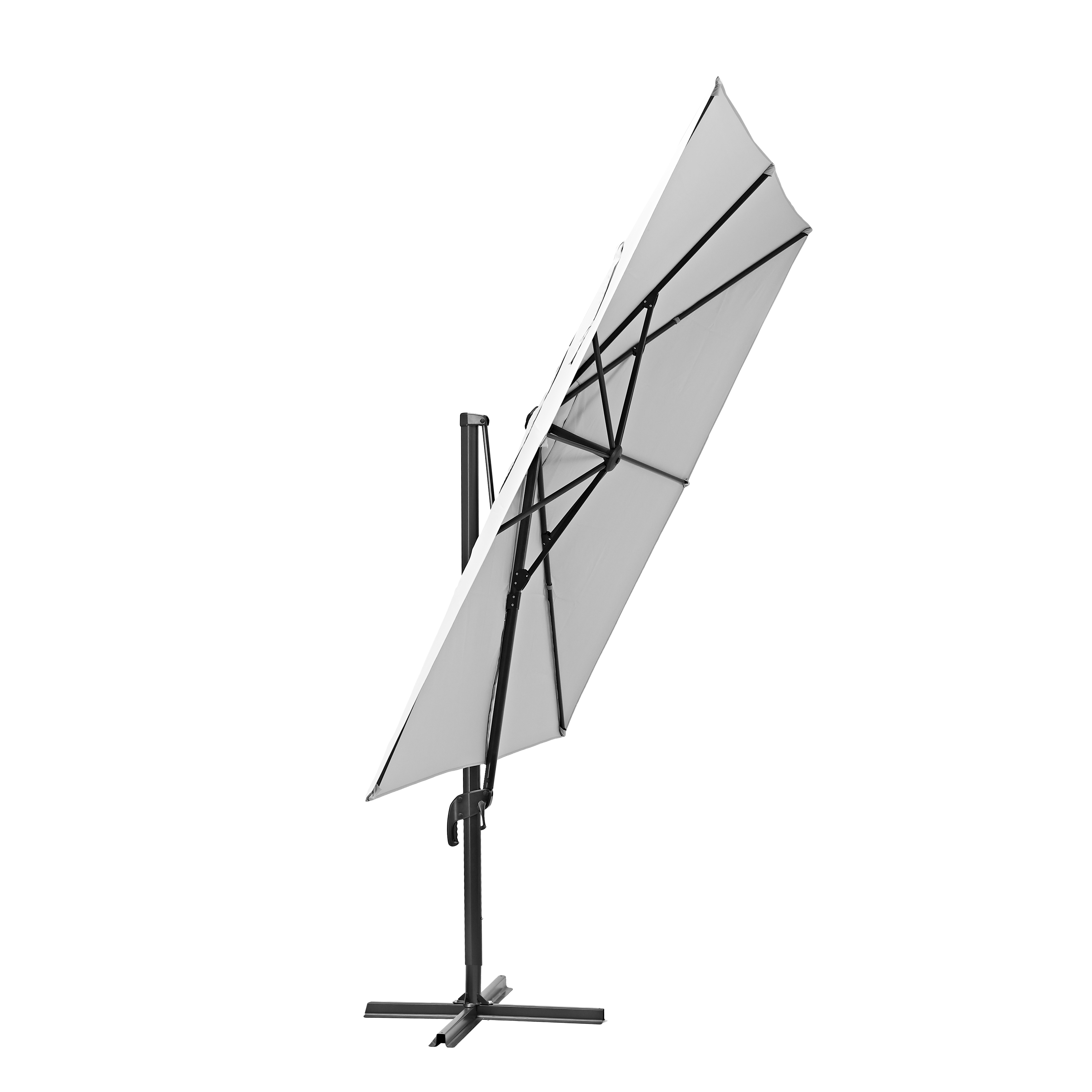 Ombrellone a palo laterale grigio Aura NATERIAL con telo quadrato bianco L 286 x P 286 x H 264 cm - 15