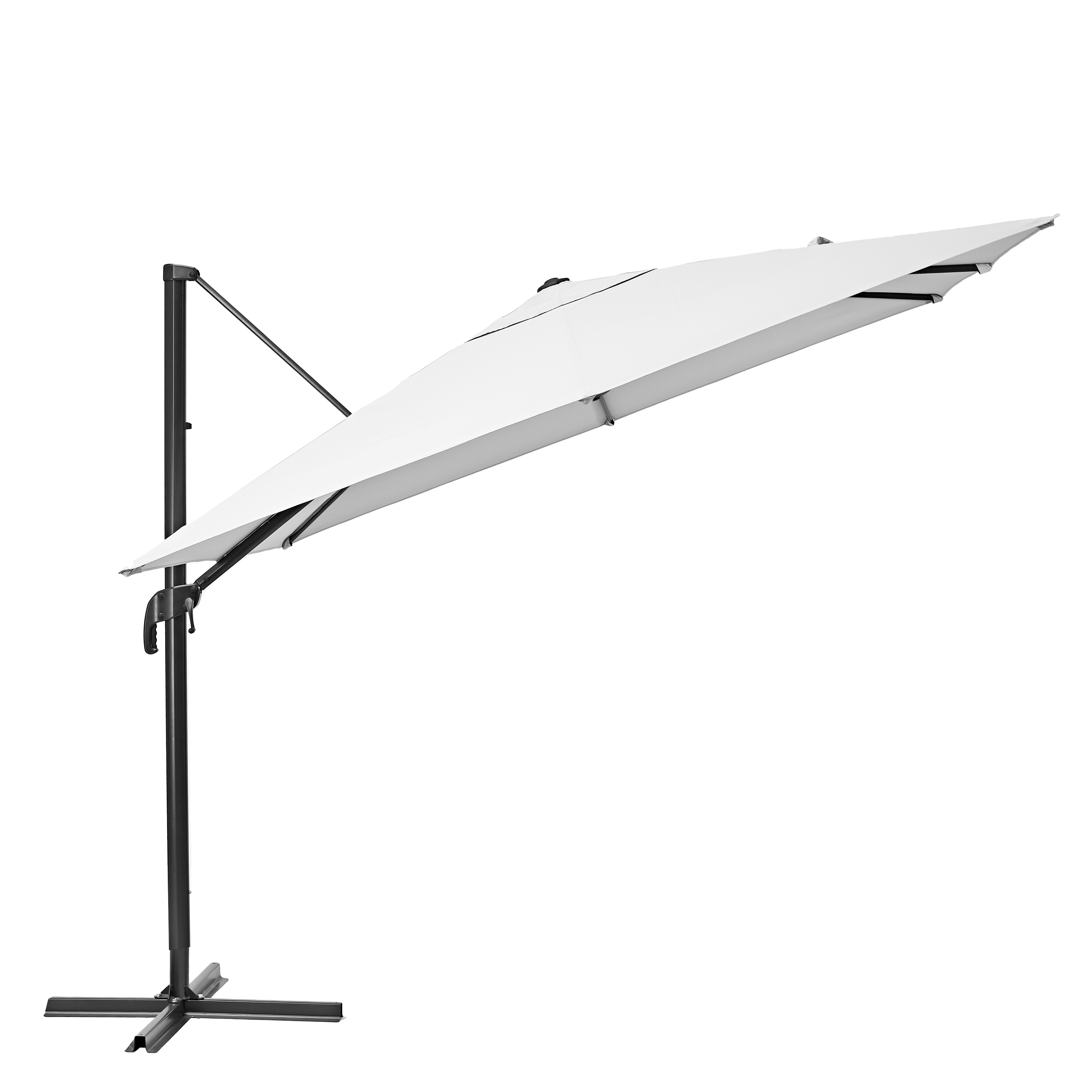 Ombrellone a palo laterale grigio Aura NATERIAL con telo quadrato bianco L 286 x P 286 x H 264 cm - 11