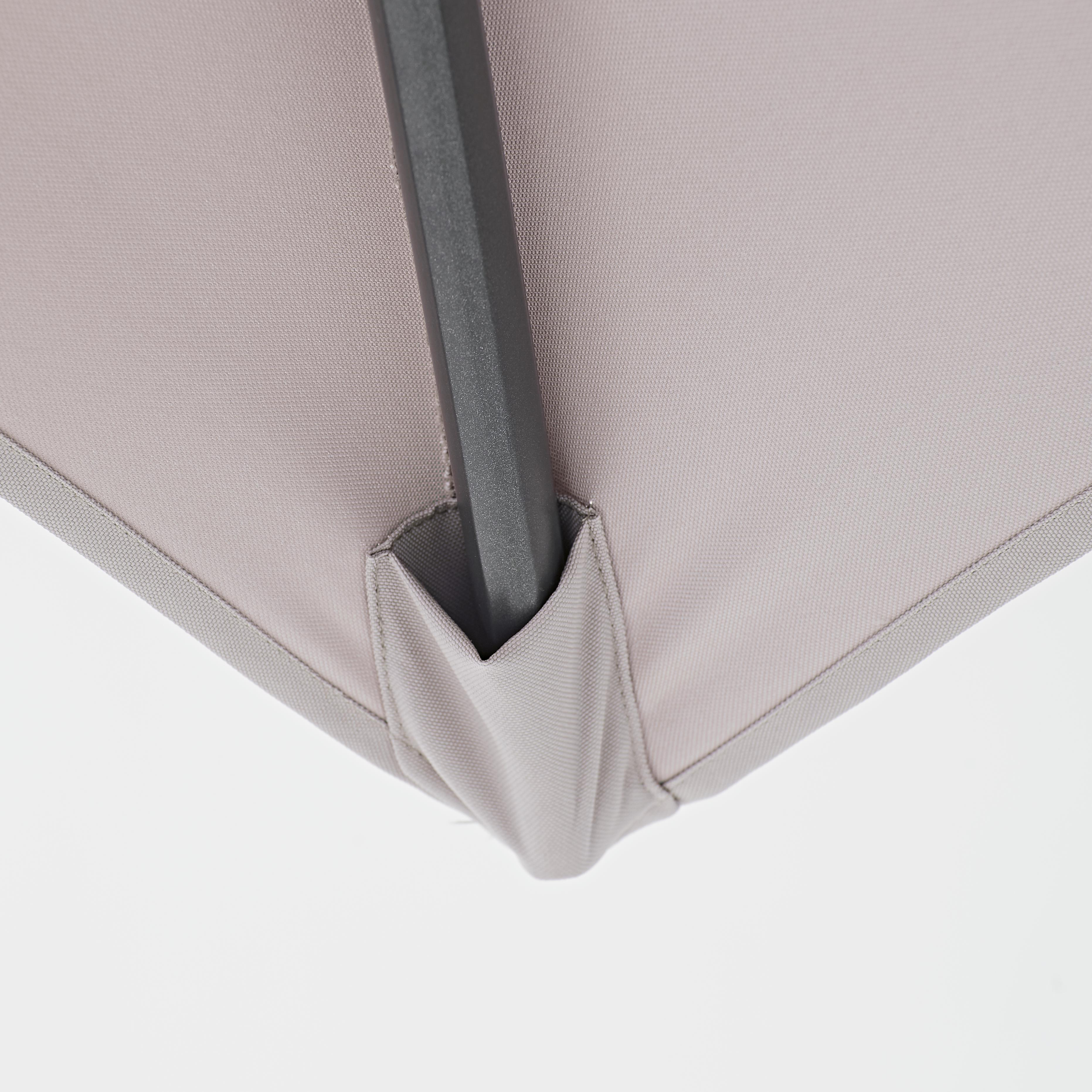 Ombrellone a palo laterale grigio Aura NATERIAL con telo quadrato tortora L 286 x P 286 x H 264 cm - 17