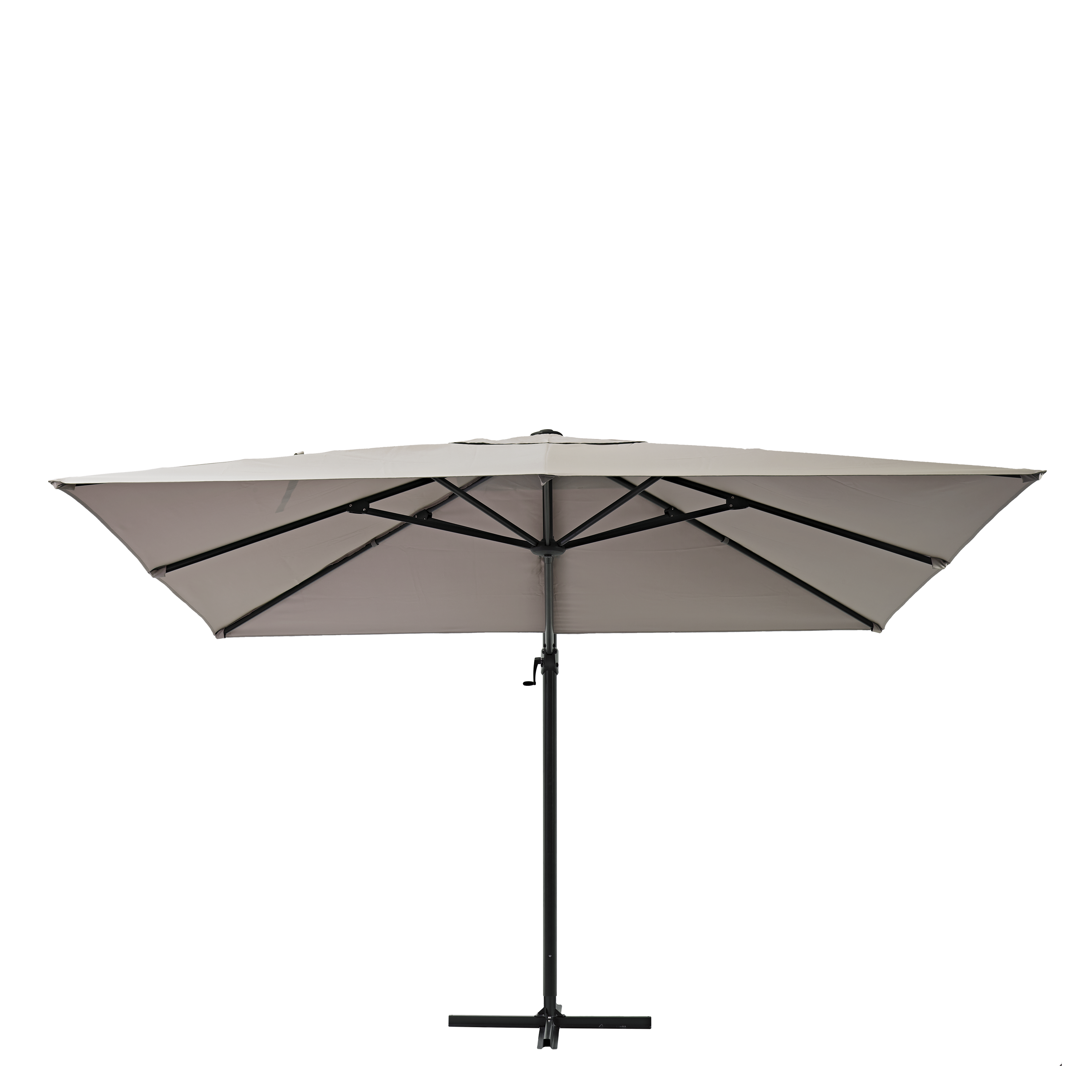 Ombrellone a palo laterale grigio Aura NATERIAL con telo quadrato tortora L 286 x P 286 x H 264 cm - 9