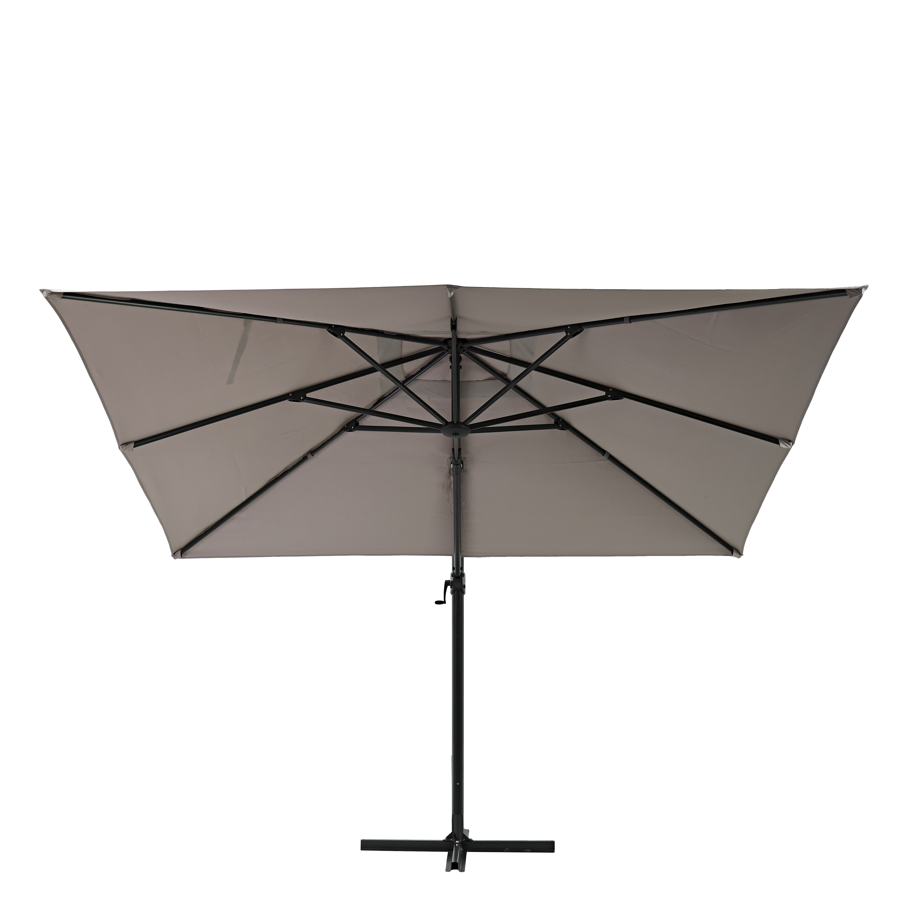 Ombrellone a palo laterale grigio Aura NATERIAL con telo quadrato tortora L 286 x P 286 x H 264 cm - 11