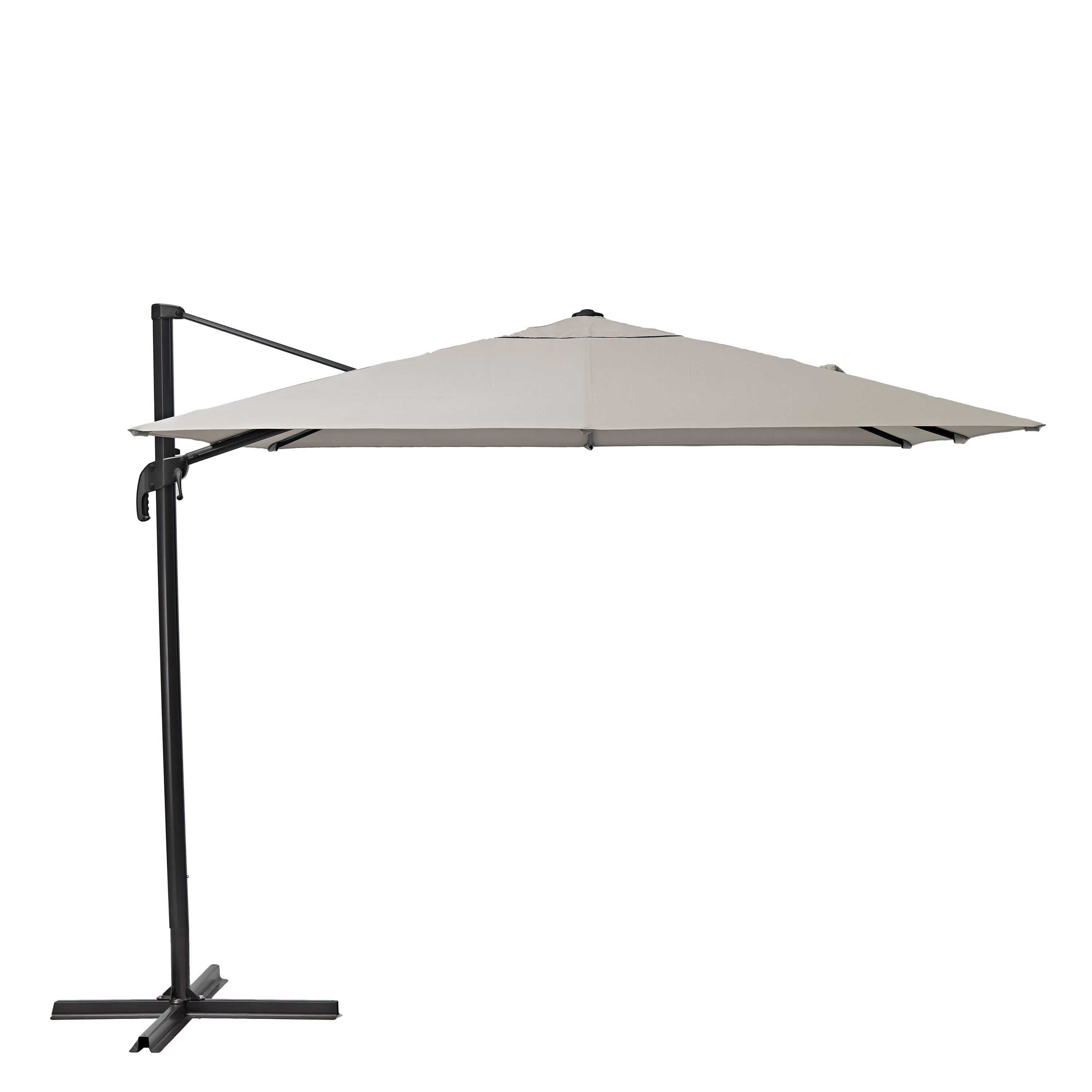 Ombrellone a palo laterale grigio Aura NATERIAL con telo quadrato tortora L 286 x P 286 x H 264 cm - 12