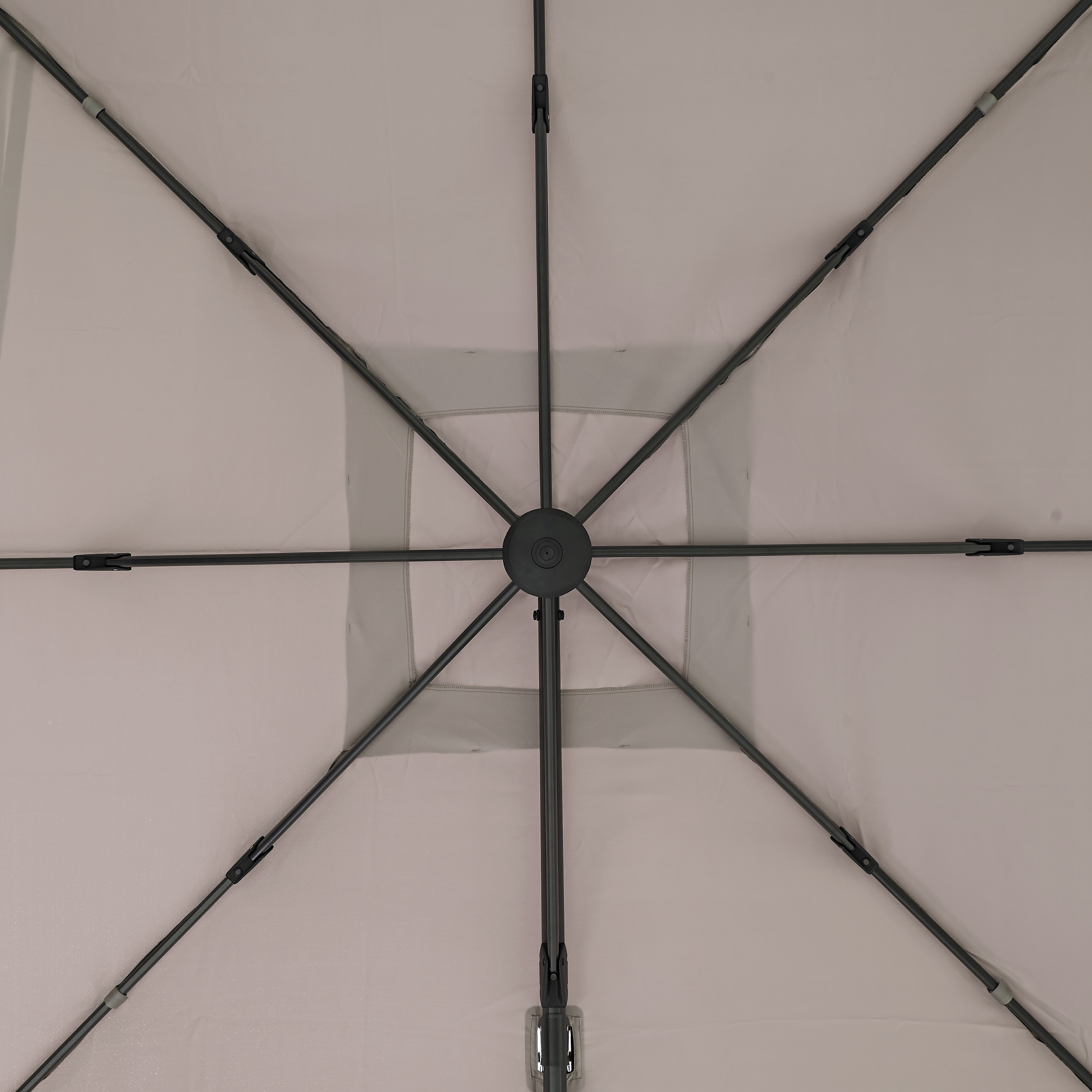 Ombrellone a palo laterale grigio Aura NATERIAL con telo quadrato tortora L 286 x P 286 x H 264 cm - 22