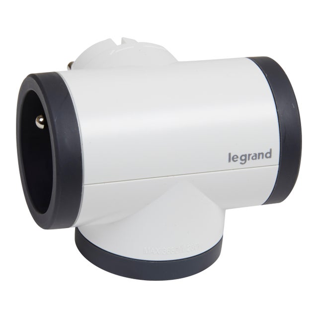 Rozgałęźnik obrotowy 3x2P+Z biało/czarny Legrand