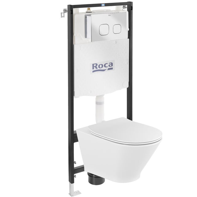 Zestaw podtynkowy WC Roca Gap Round Compacto Active One przycisk chrom