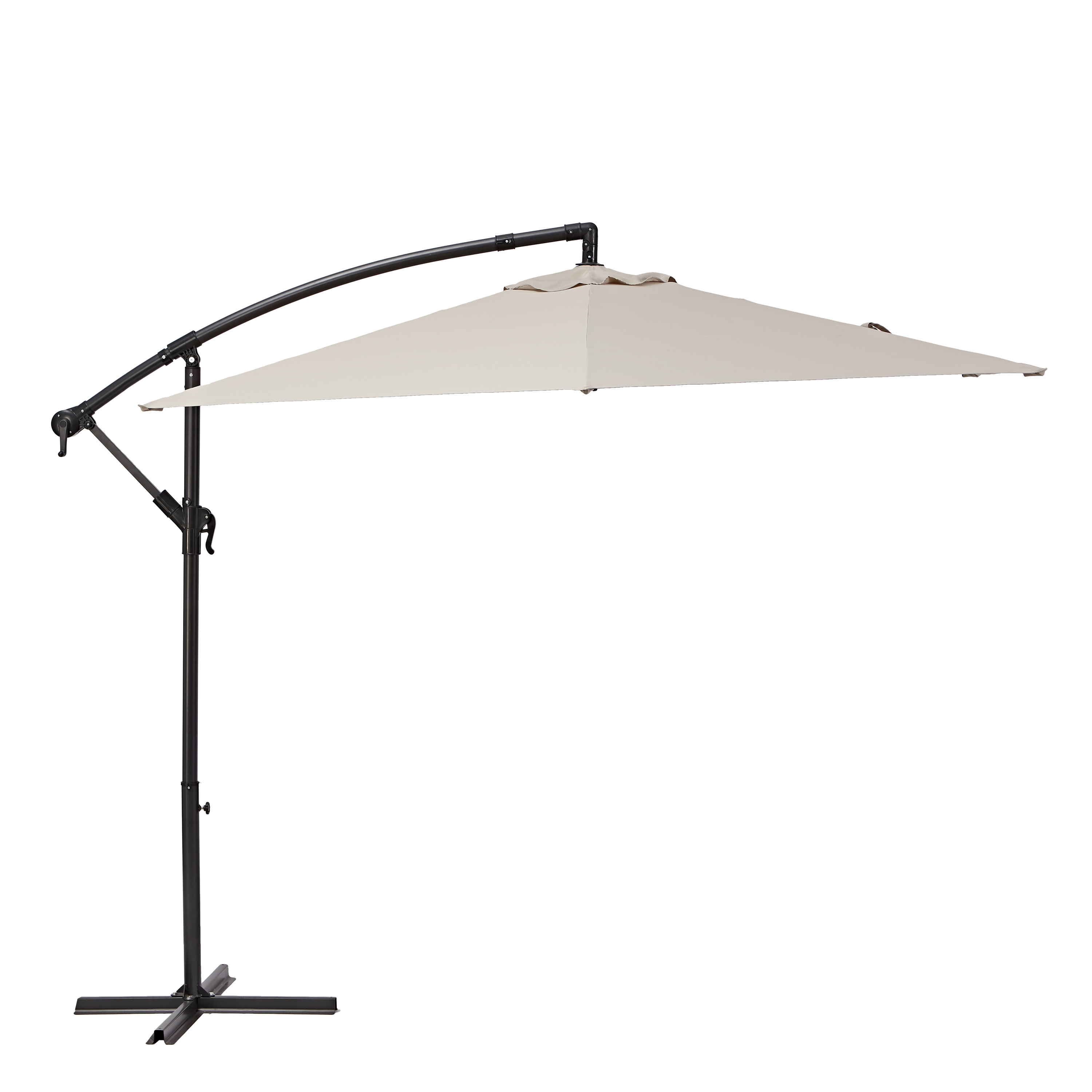 Ombrellone a palo laterale grigio Polar con telo esagonale tortora L 290 x P 290 x H 245 cm - 4