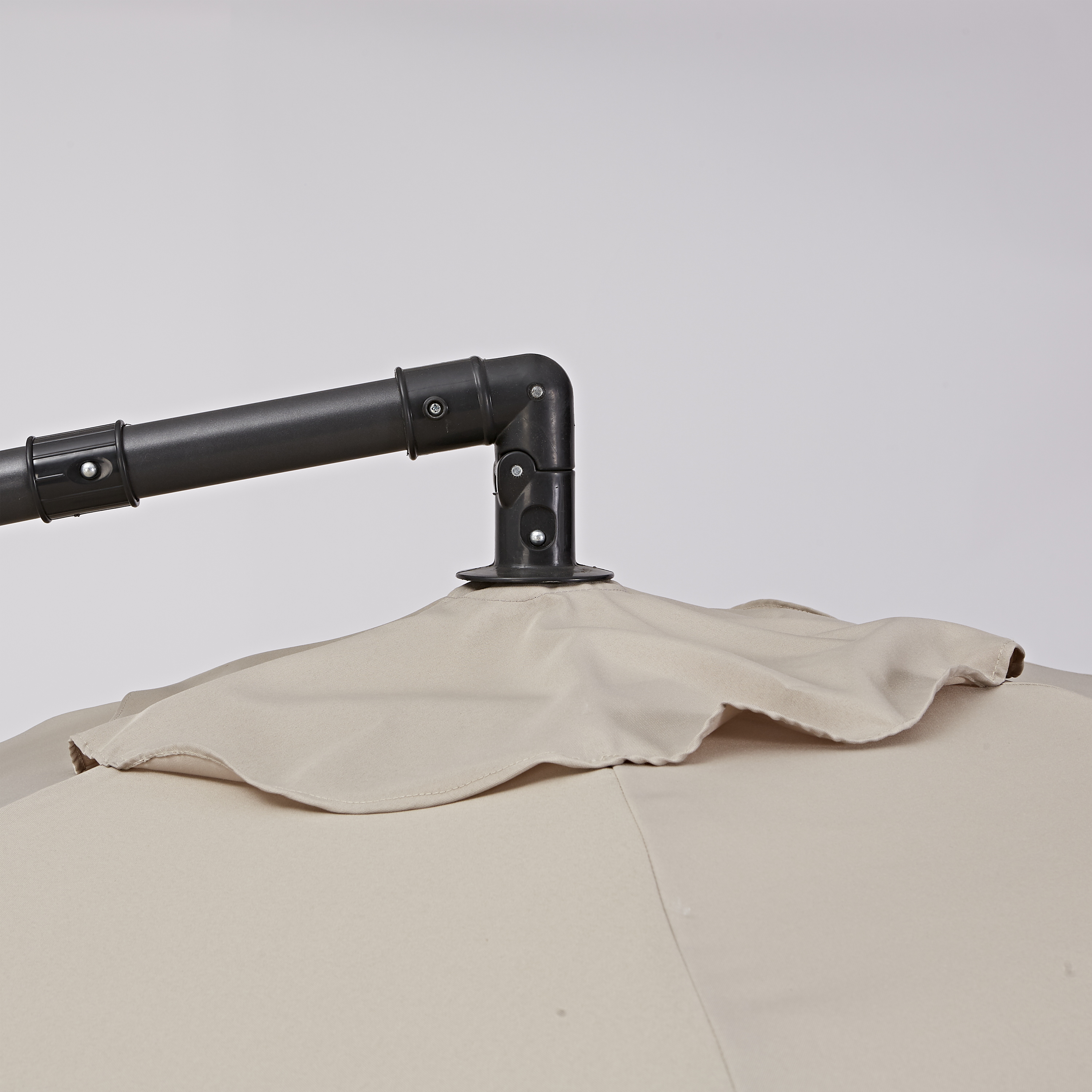 Ombrellone a palo laterale grigio Polar con telo esagonale tortora L 290 x P 290 x H 245 cm - 10