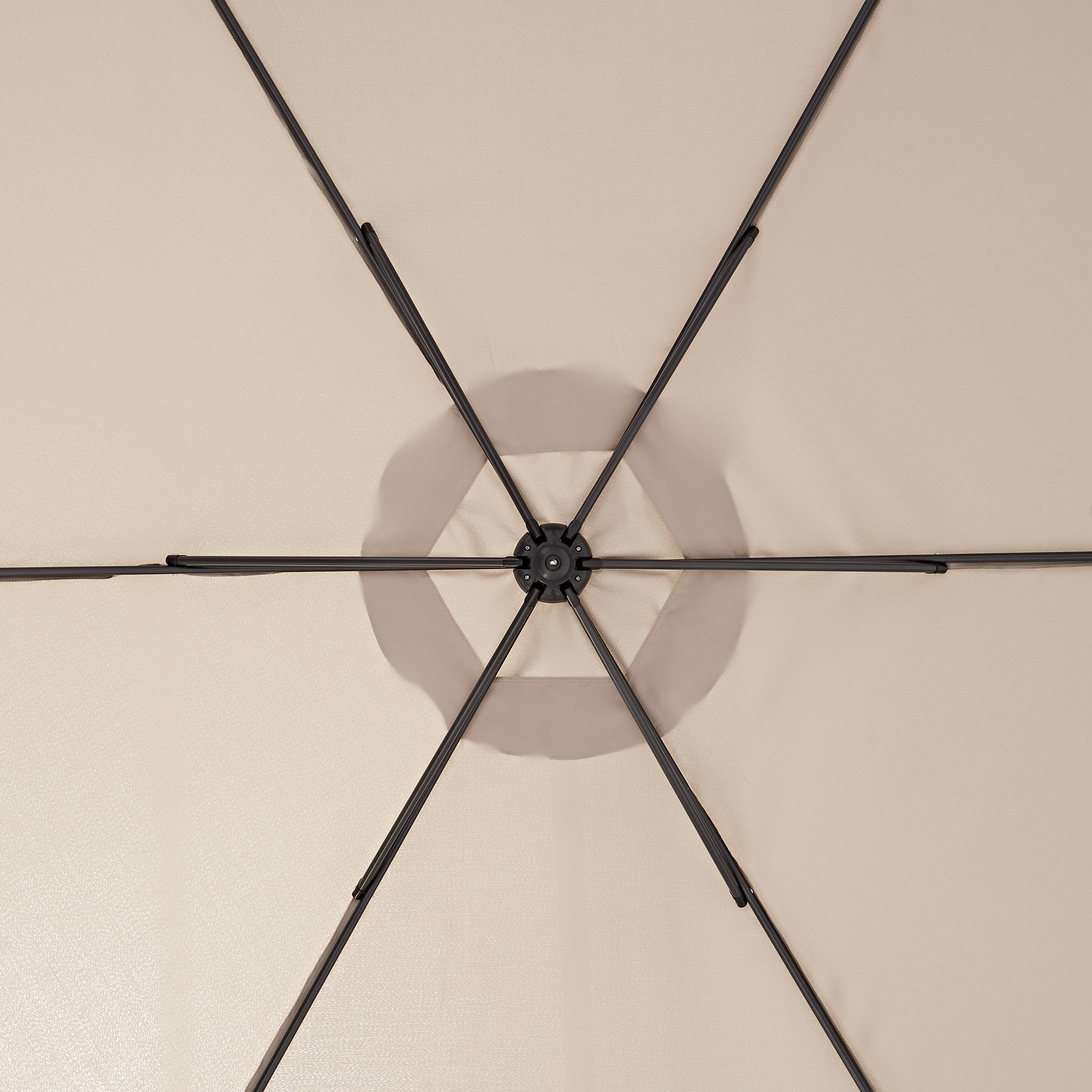 Ombrellone a palo laterale grigio Polar con telo esagonale tortora L 290 x P 290 x H 245 cm - 11