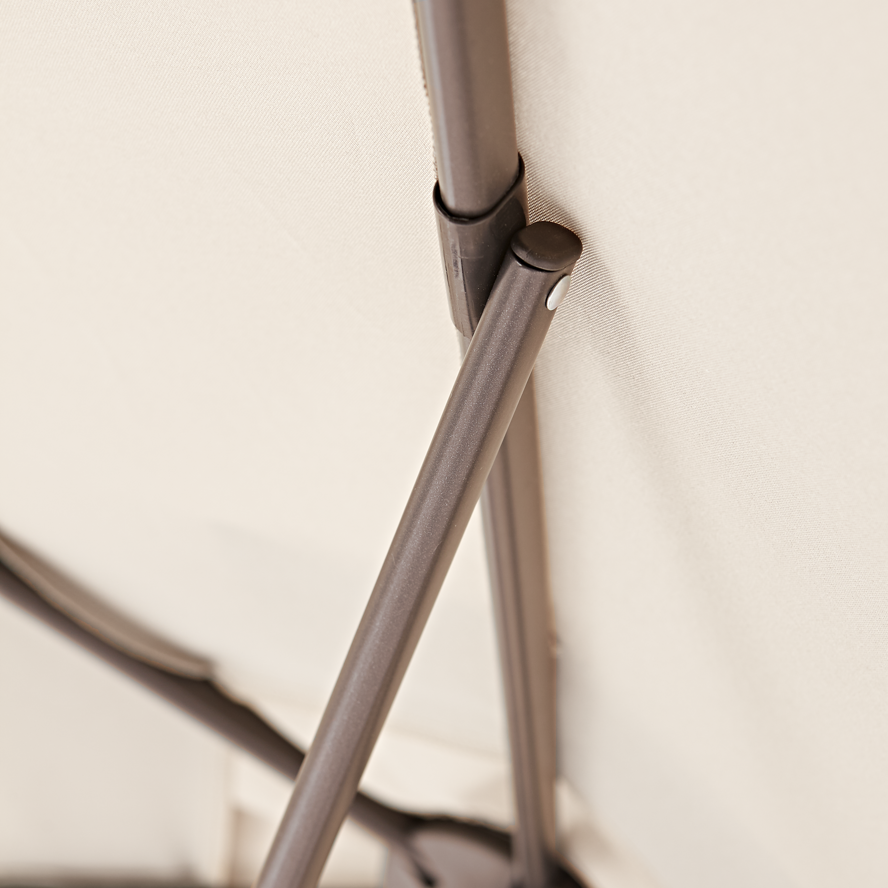 Ombrellone centrale marrone Polar con telo esagonale beige L 262 x P 262 x H 231 cm - 8