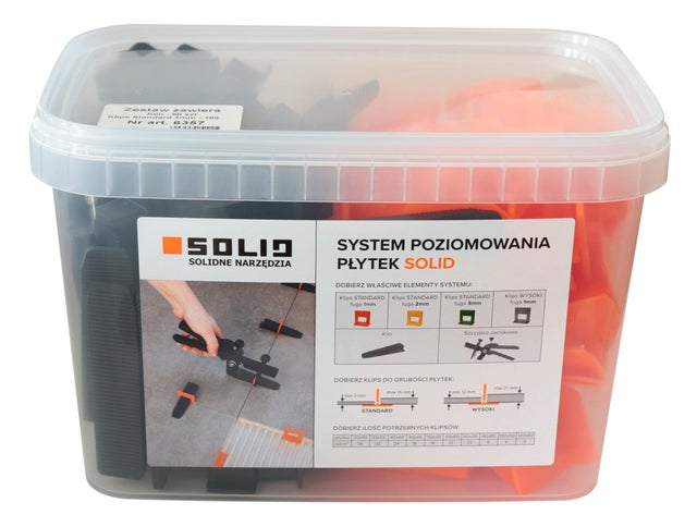 System poziomowania płytek: zestaw 50 klinów + 100 klipsów 6357