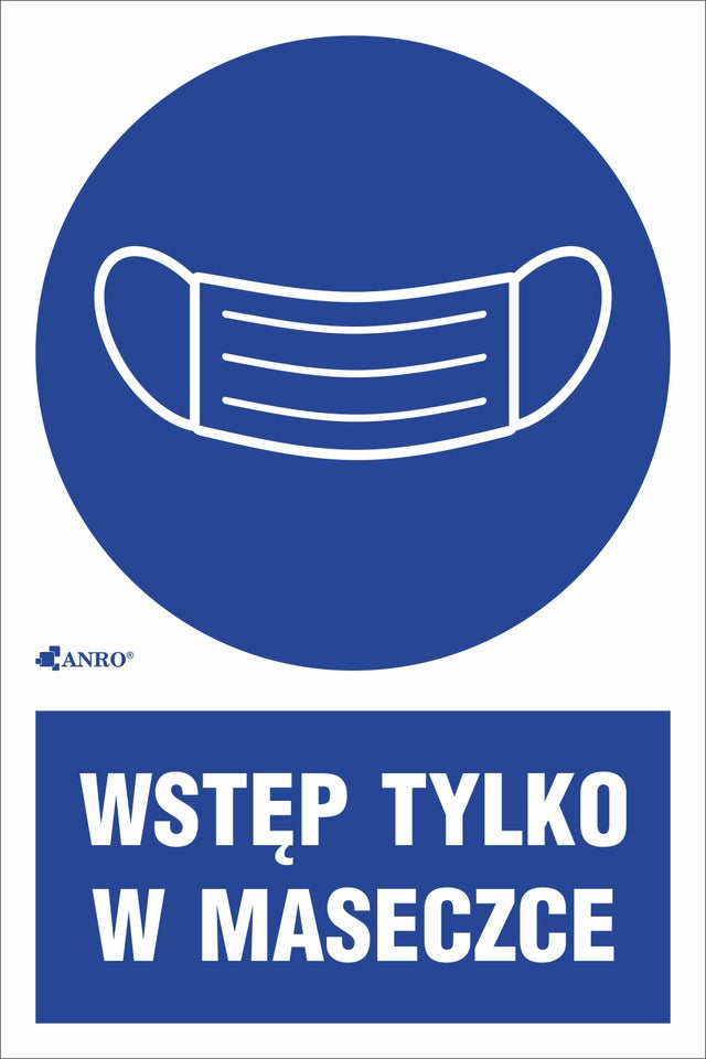 Wstęp tylko w maseczce 200x300 mm