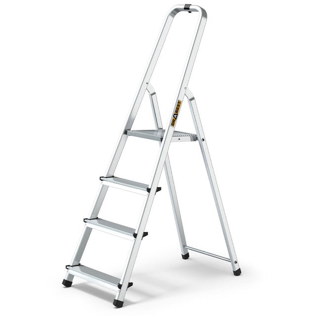 Drabina aluminiowa domowa 4 - stopniowa nośność 125kg + haczyk gratis 